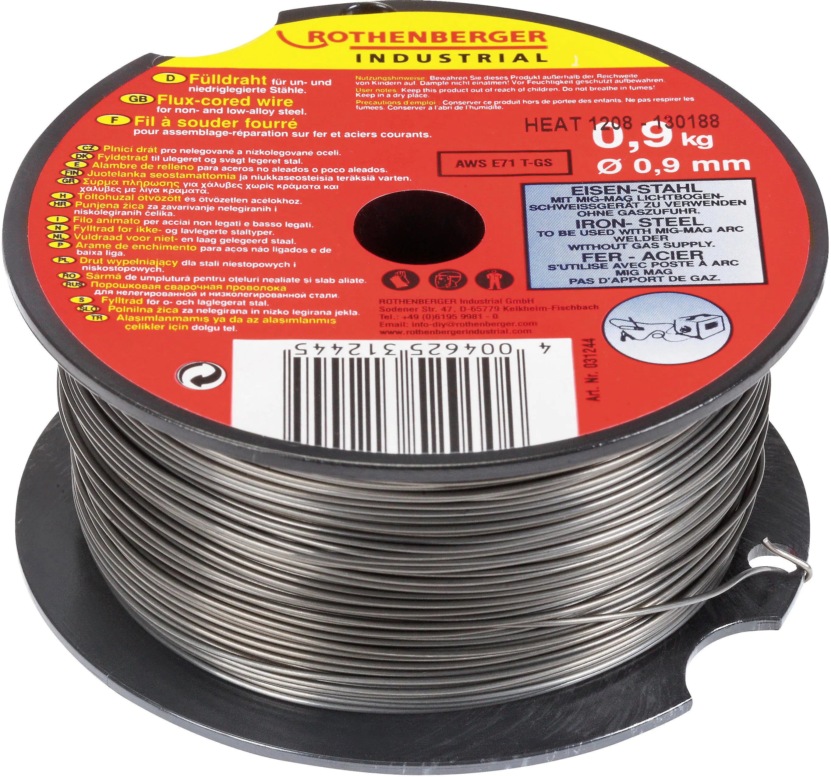 Rothenberger Fülldraht 0,09 cm 0,9 kg für un-/niedriglegierten Stahl