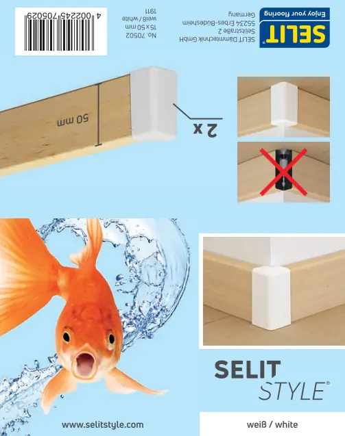 SELITSTYLE Innenecke weiß Höhe 50 mm SELITSTYLE Innenecke weiß Höhe 50 mm