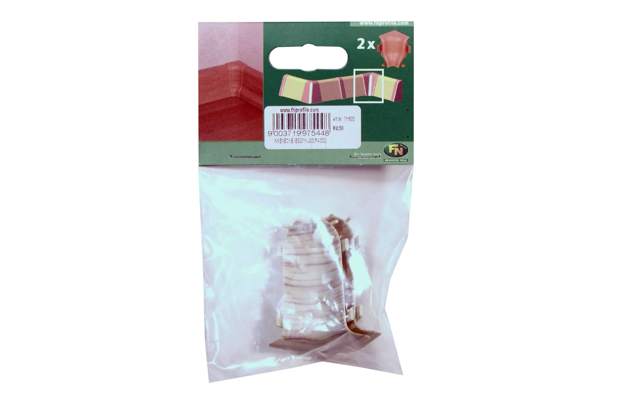 Inneneck für Kunststoffleiste KU.050 silberesche