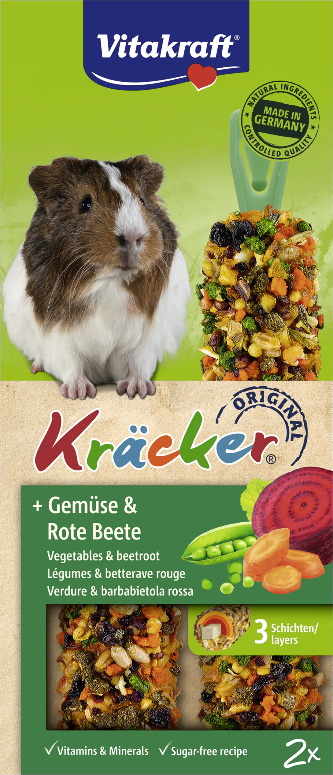 Vitakraft Nagerfutter Snack Kräcker 112 g Gemüse & Rote Beete 2 Stück