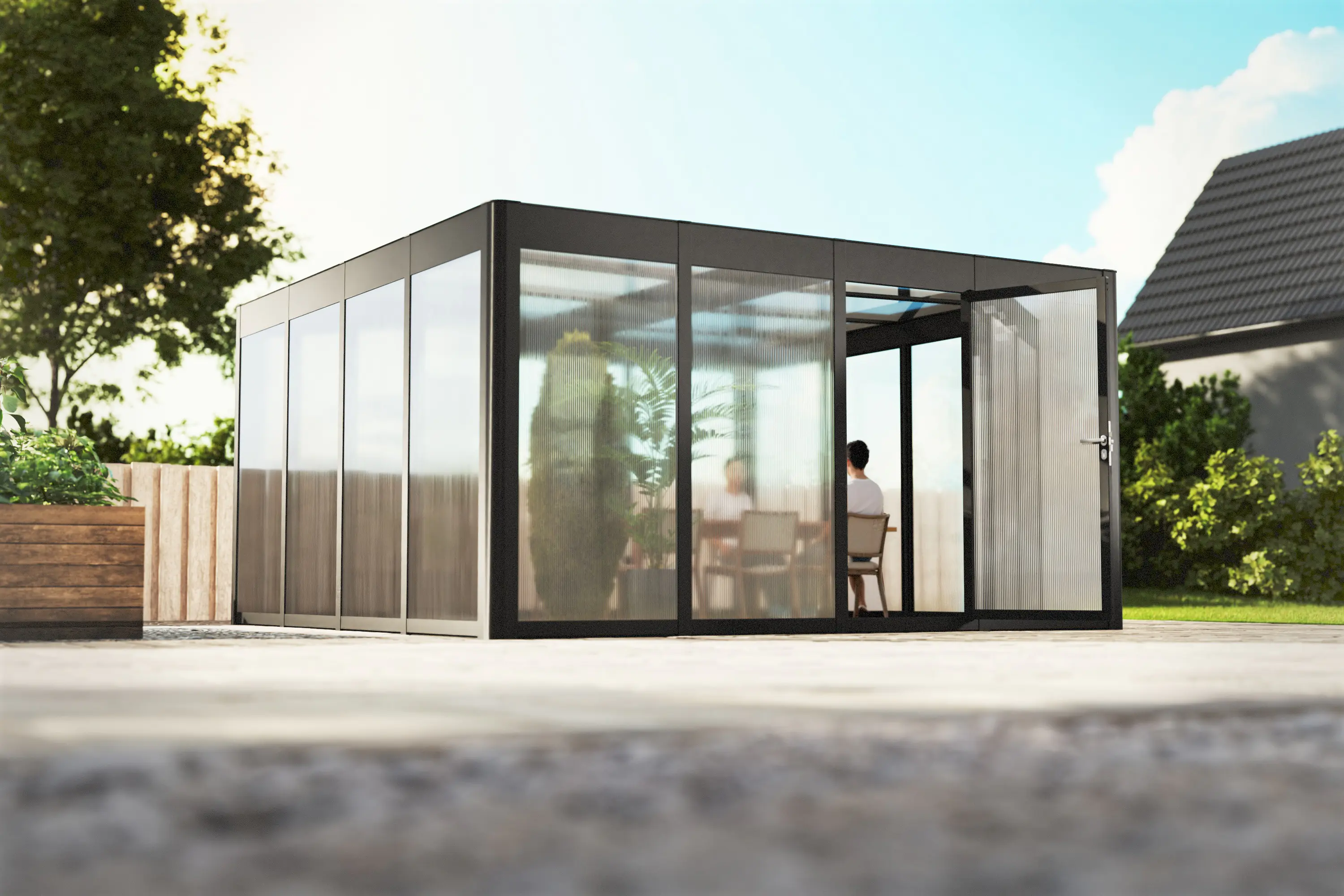 SunElements SunGarden Gartenhaus Select 4.4 443 x 443 cm anthrazit-metallic