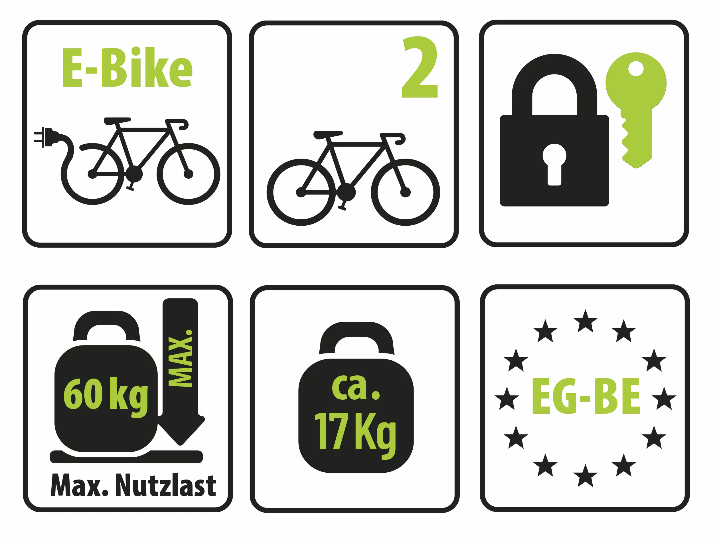 EUFAB Fahrradträger ProBC2 für 2 Fahrräder komplett vormontiert EUFAB Fahrradträger ProBC2 für 2 Fahrräder komplett vormontiert