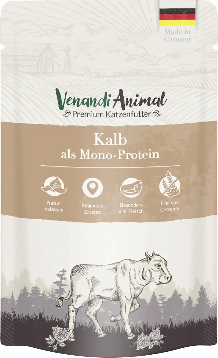 Venandi Katzennassfutter Adult getreidefrei 125 g Cat Mono Kalb