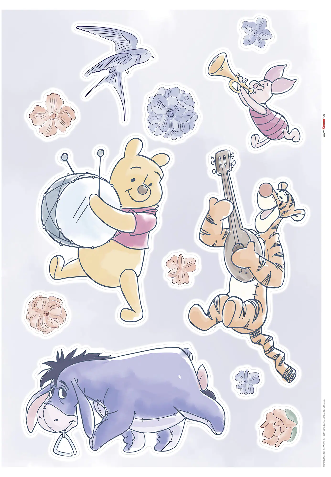 Komar Dekosticker Winnie Pooh Flowers 50 x 70 cm Komar Dekosticker Winnie Pooh Flowers 50 x 70 cm
