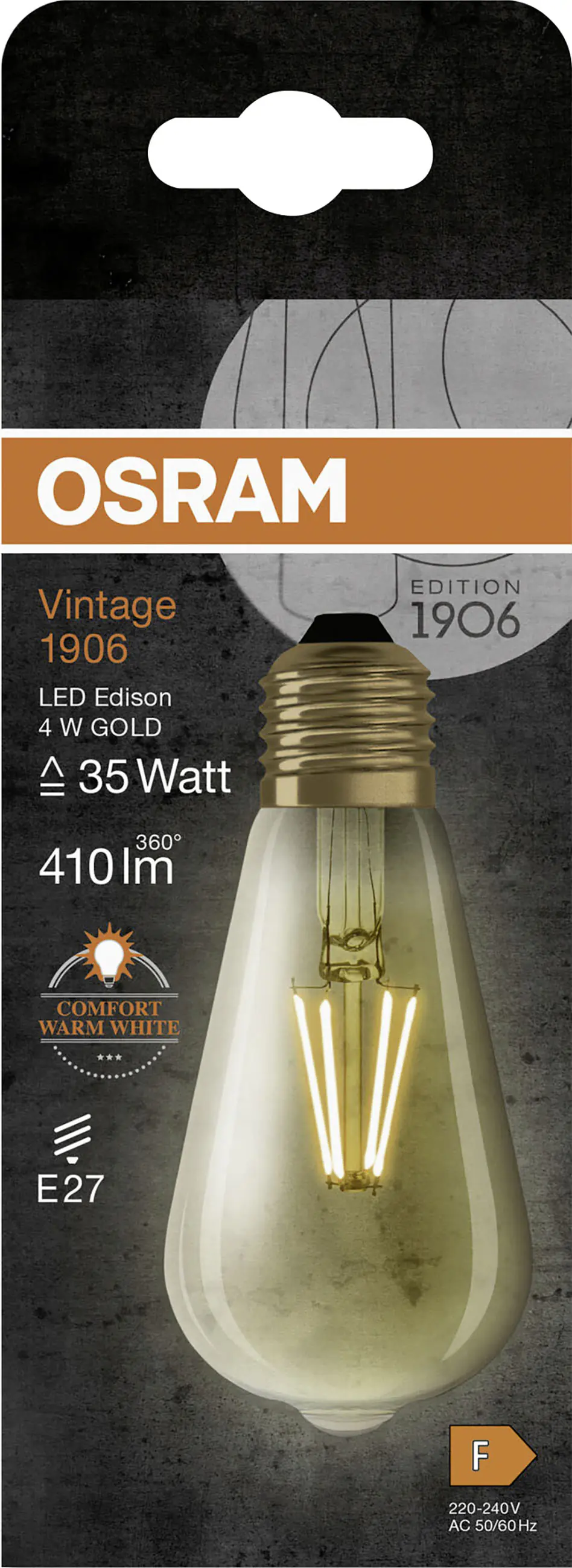Osram LED Leuchtmittel Edison E27 4 W warmweiß amber