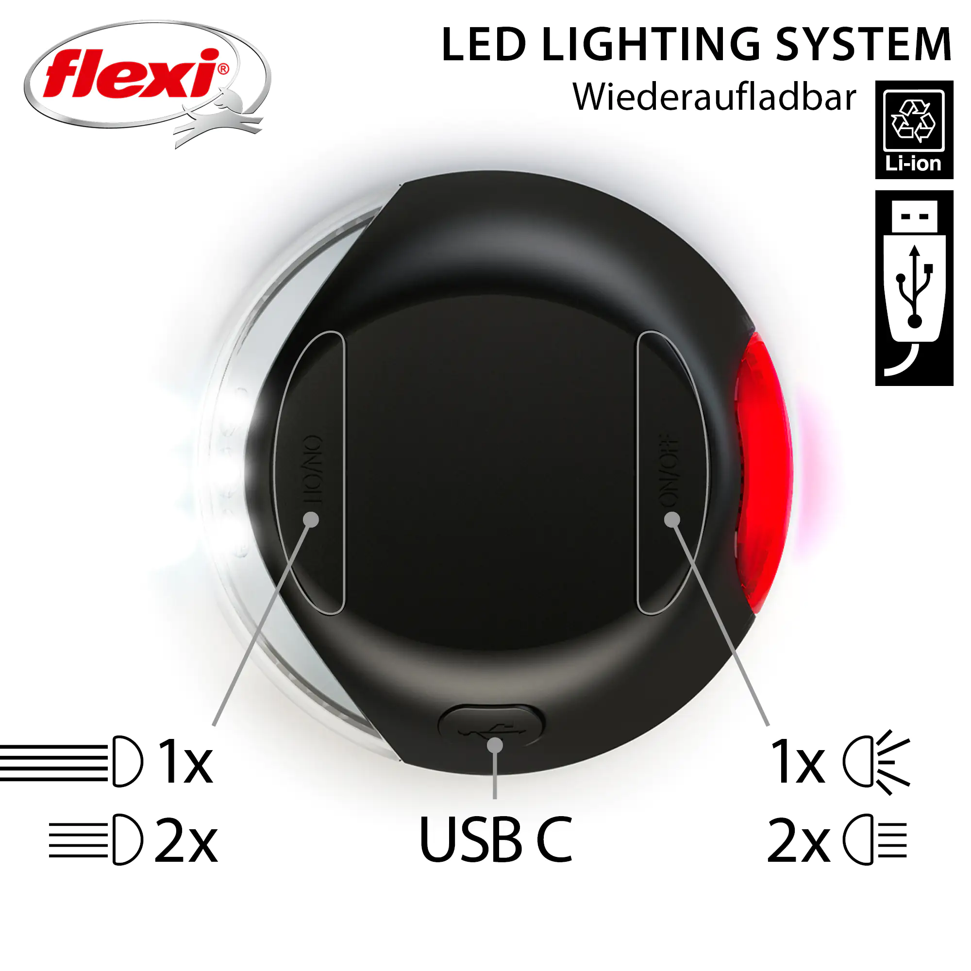Flexi LED Lighting System für Flexi Leinen schwarz