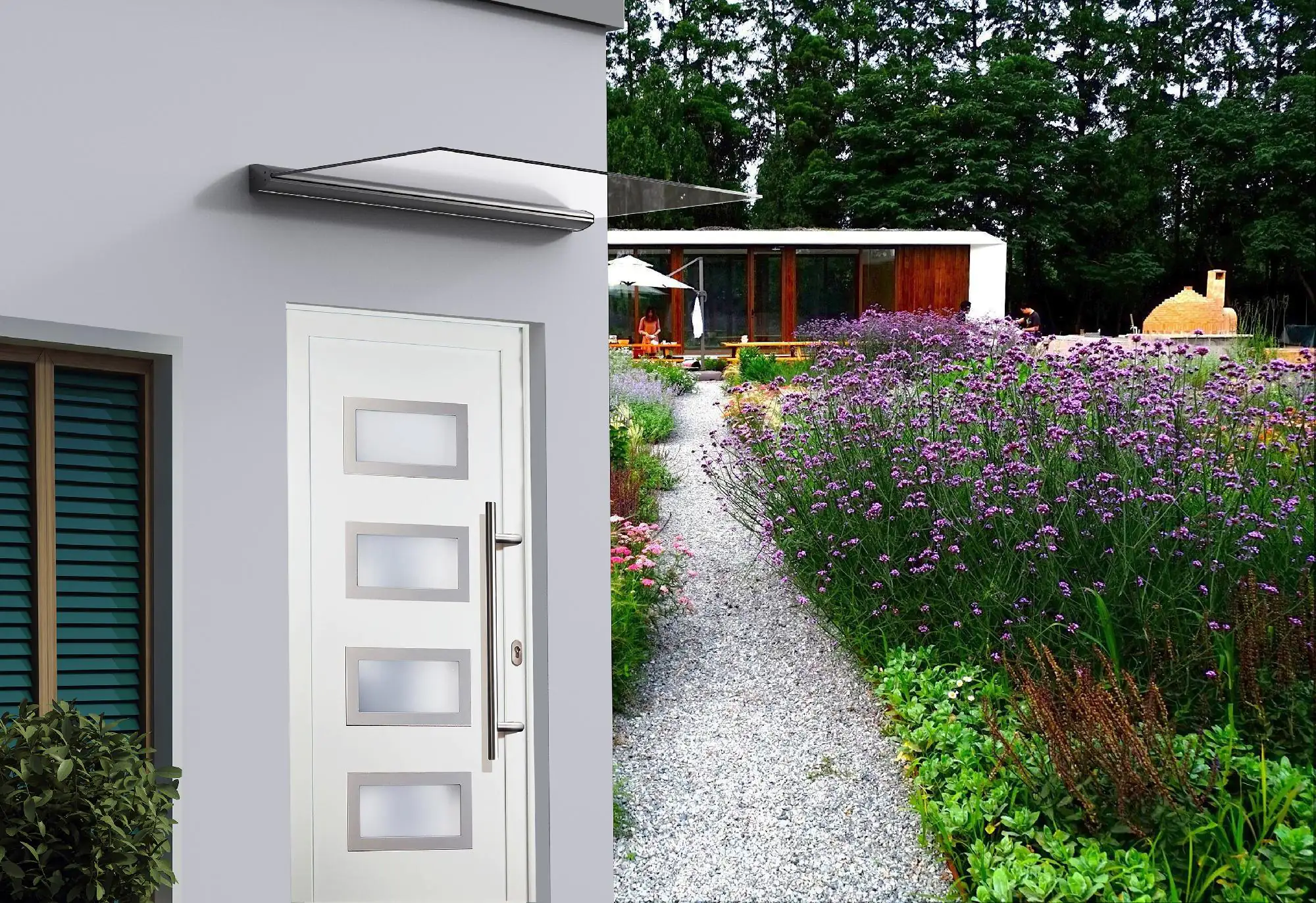 Primaster LED Glas-Vordach St. Tropez 140 x 90 cm, Echtglas - VSG 8 mm Primaster LED Glas-Vordach St. Tropez 140 x 90 cm, Echtglas - VSG 8 mm