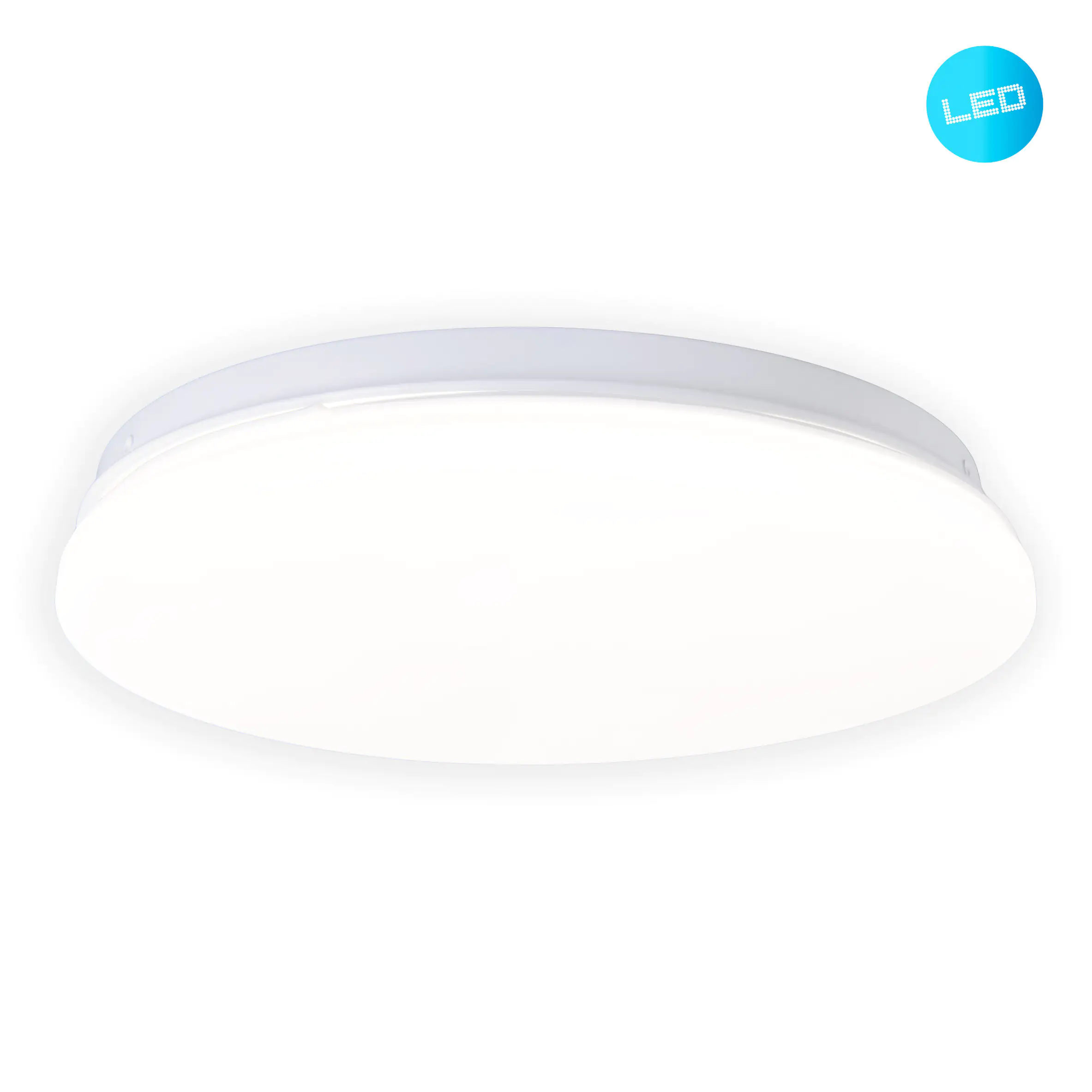 LED Kellerleuchte Levi rund 25 cm Garagenleuchte, IP44, weiß