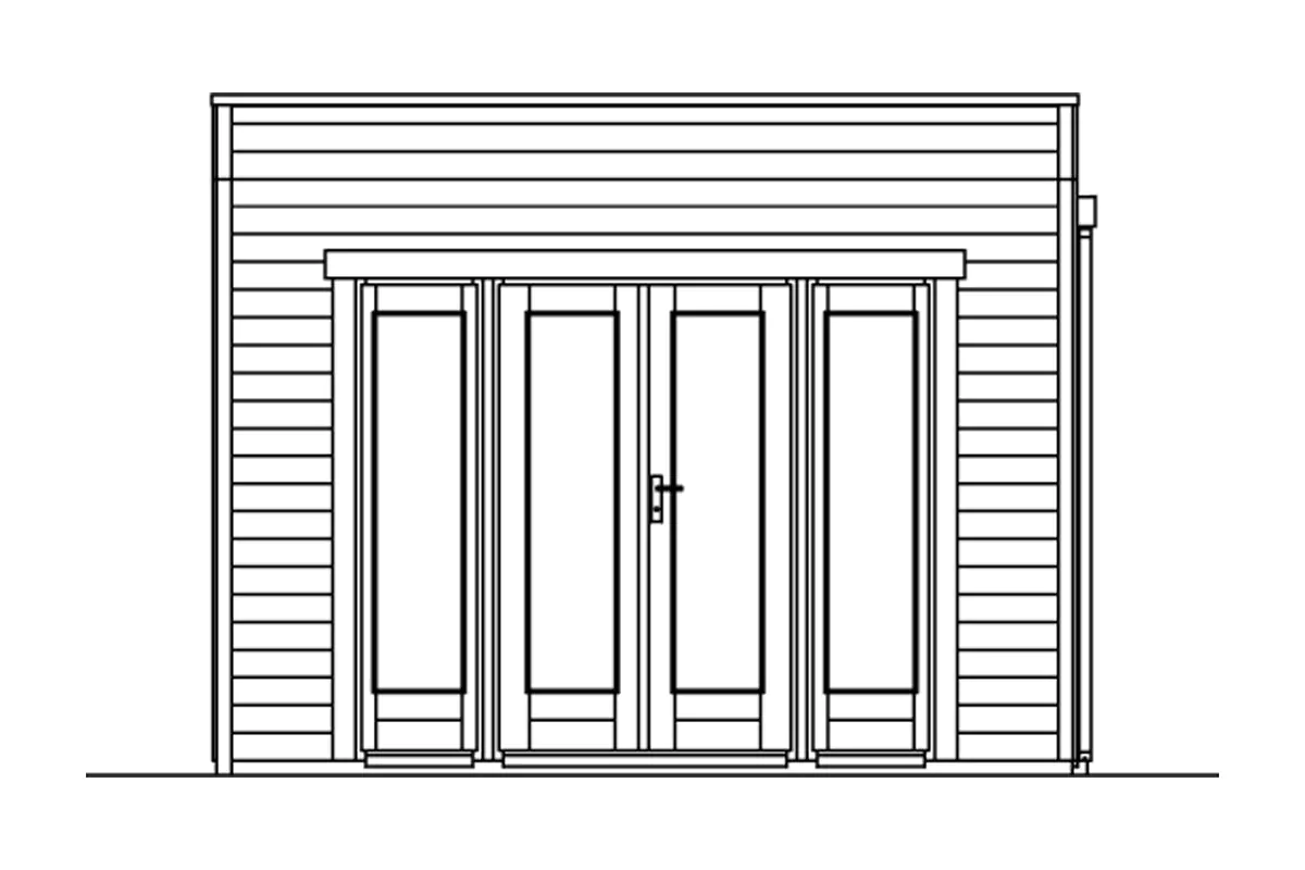 SKAN HOLZ Gartenhaus Tokio 2 340 x 340 cm schiefergrau mit Fußboden, doppelschalig