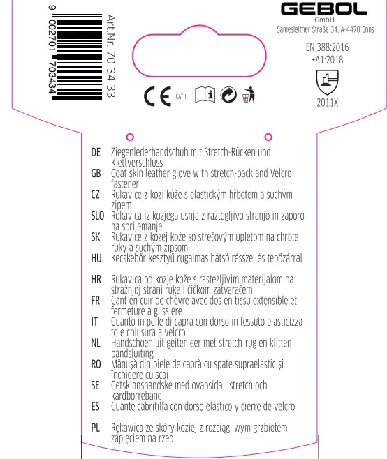 Gebol Handschuh Uni Fit Comfort  