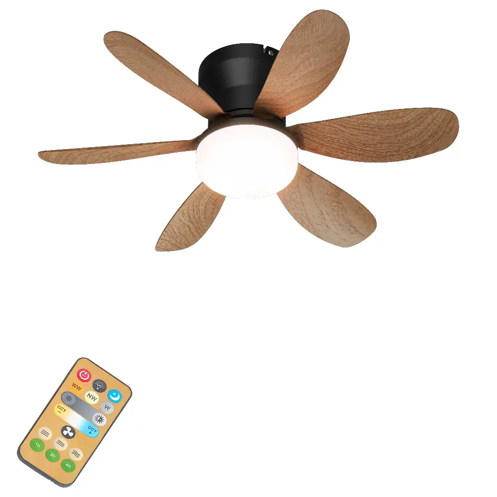 LED-Deckenventilator Chic holz dimmbar