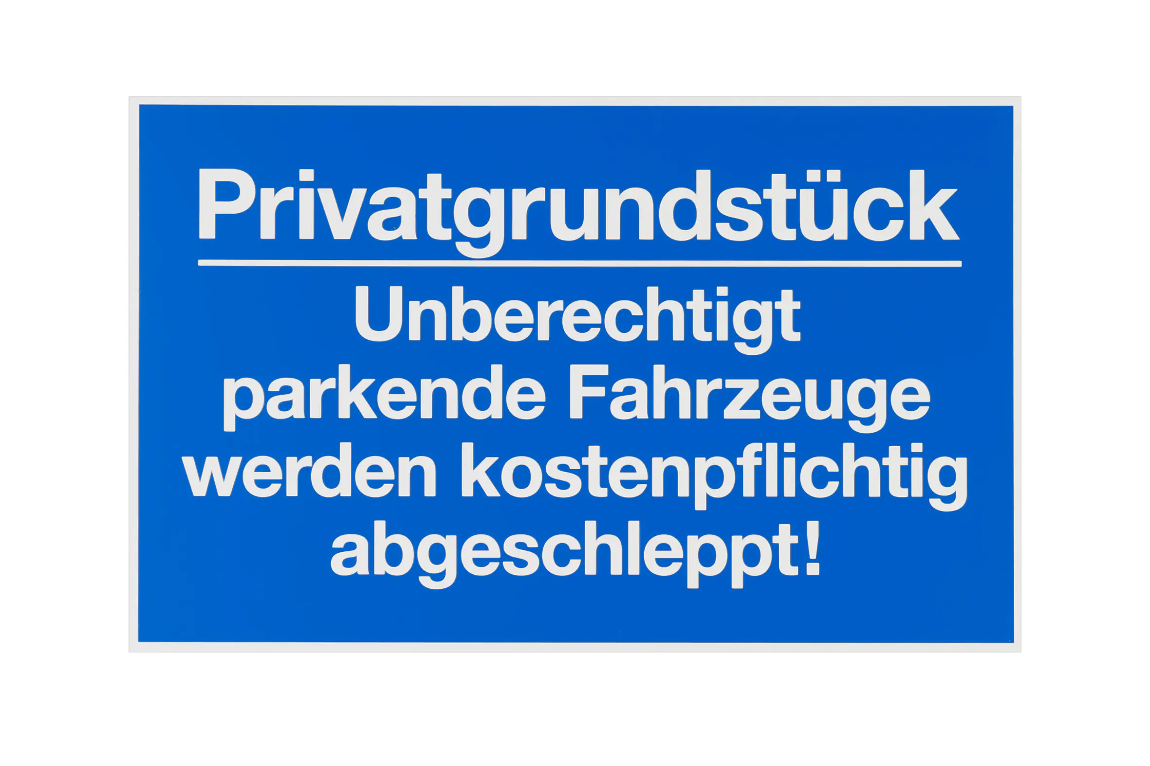 Conmetall Hinweisschild Privatgrundstück Unberechtigt parkende Fahrzeuge 40 x 25 cm