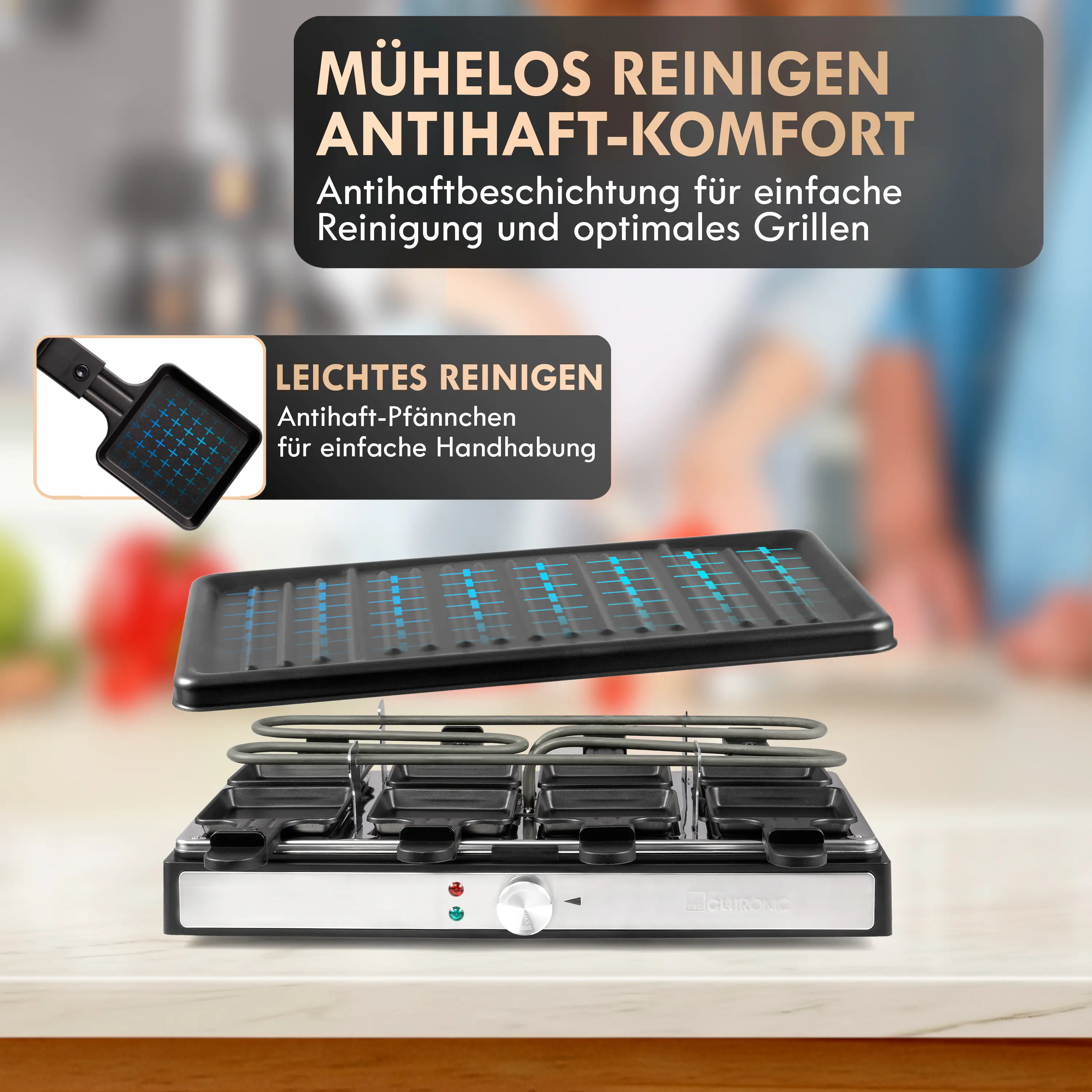 Clatronic Raclette-Grill RG 3757 für 8 Personen 1400 W