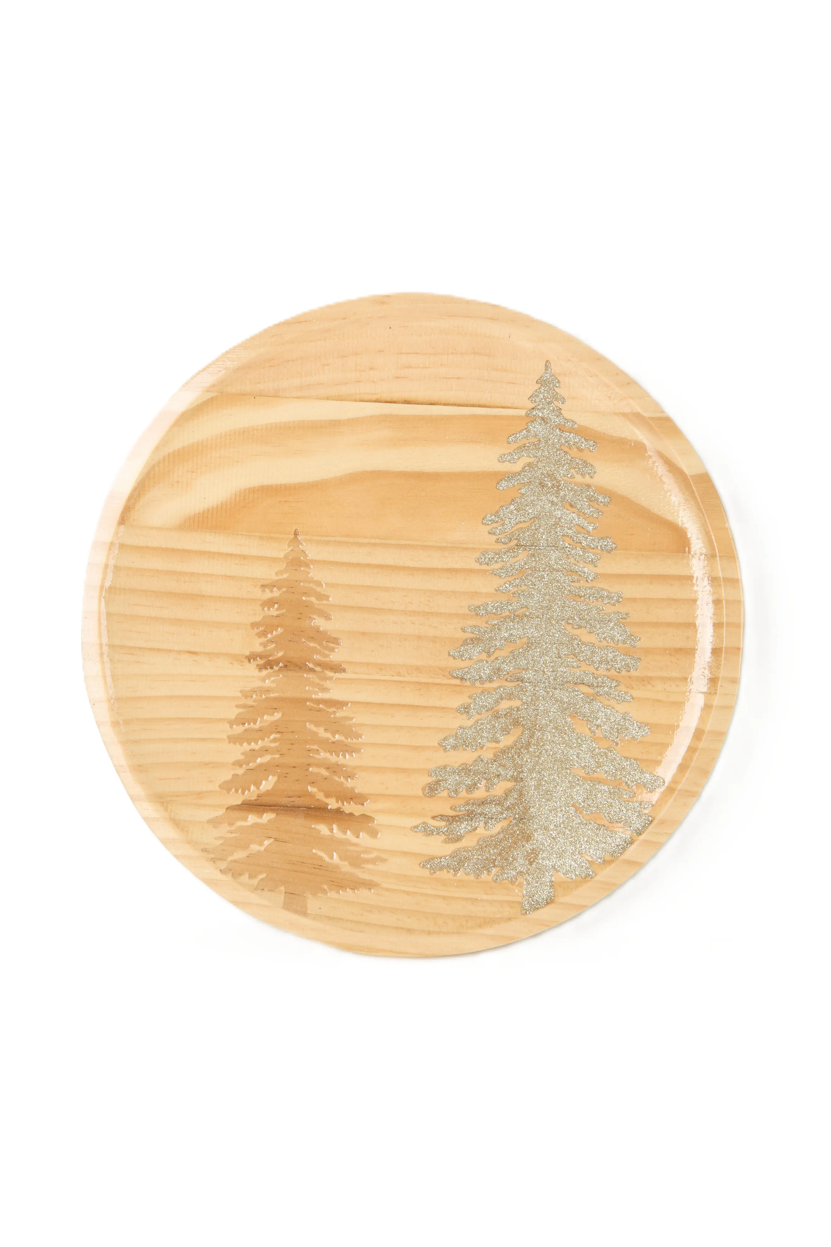 TrendLine Deko Tablett Holz Ø 30 x 2 cm natur