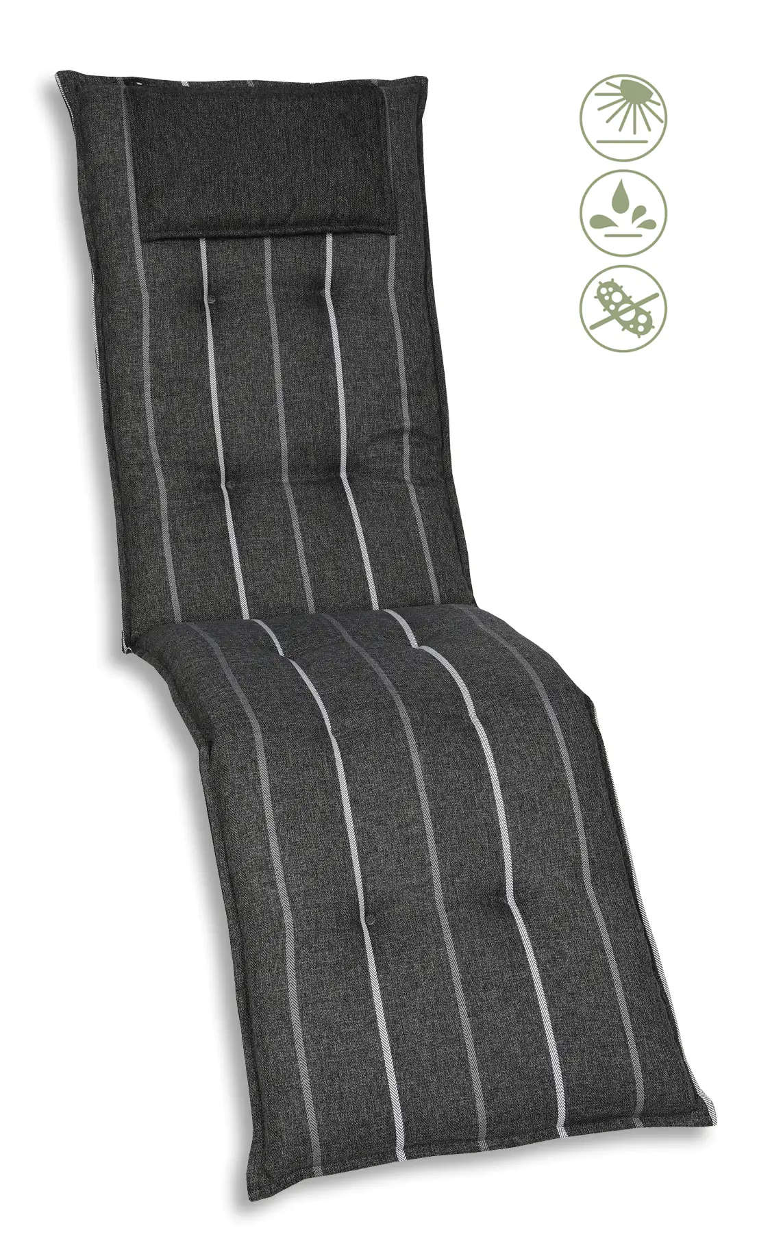 GO-DE Relax-Auflage 170 cm x 50 cm x 7 cm, grau, anthrazit GO-DE Relax-Auflage 170 cm x 50 cm x 7 cm, grau, anthrazit