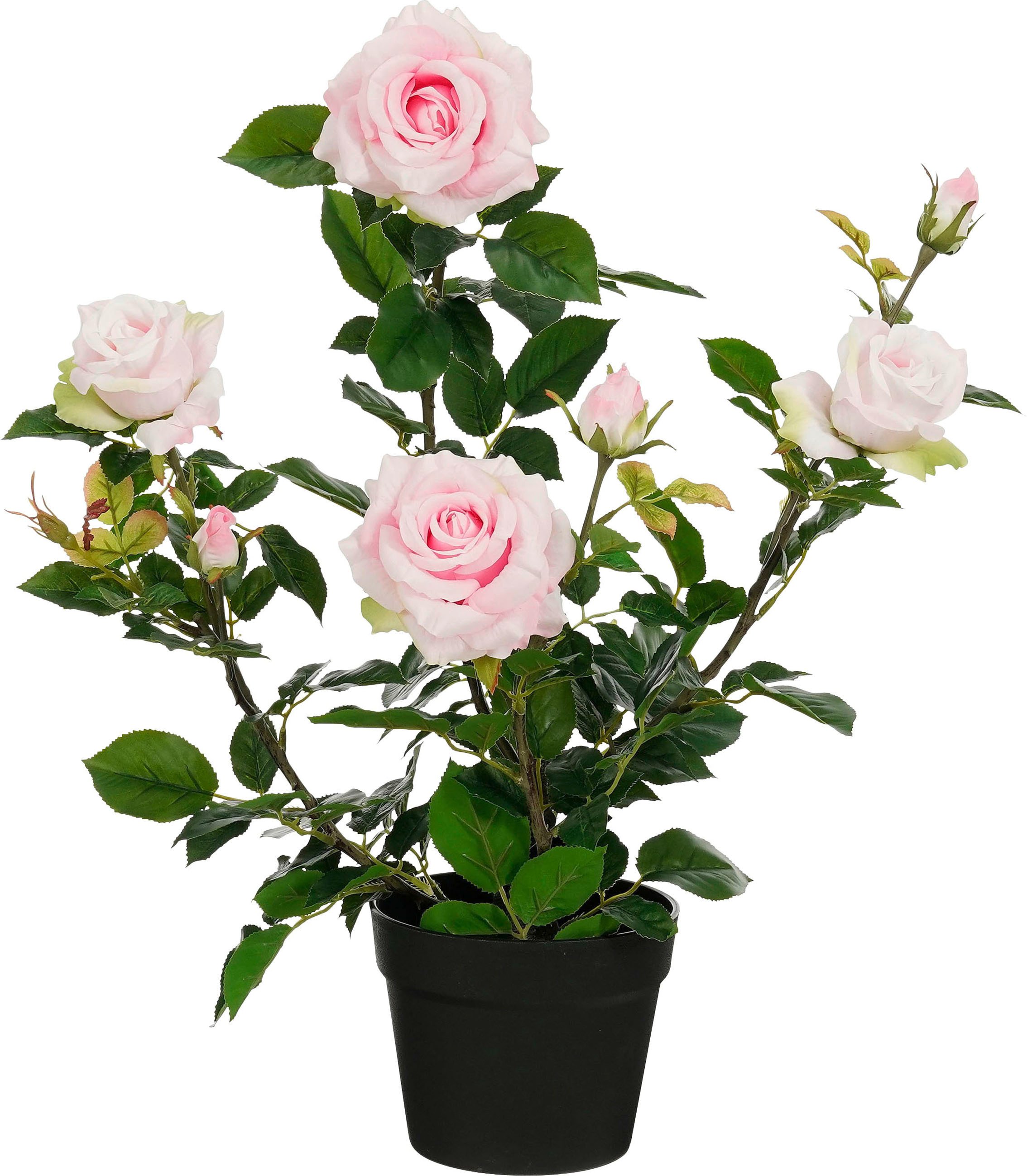 Mica Decorations Kunstpflanze Rose im Topf rosa Ø 35 x 62 cm