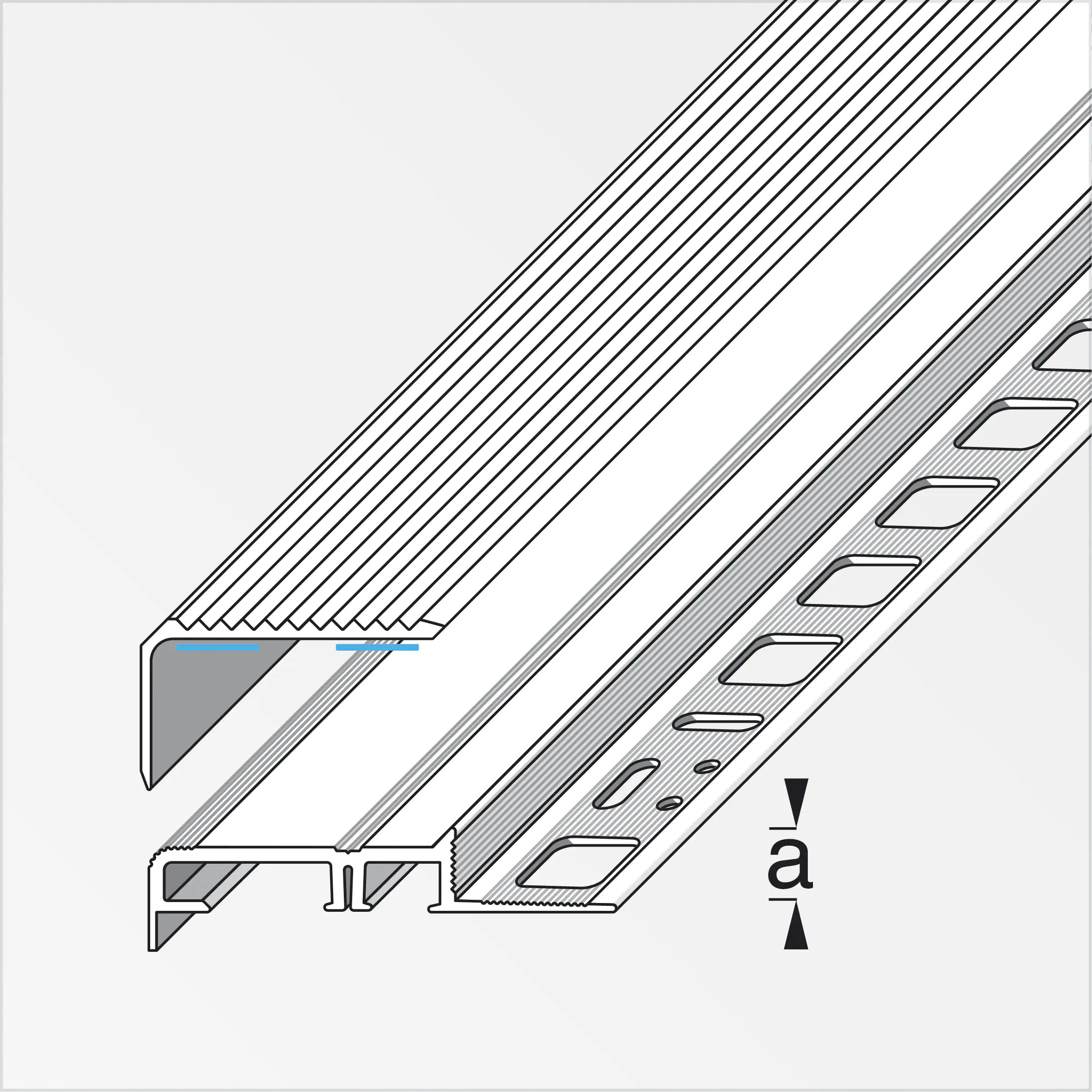 alfer Komplett-Set 8 mm x 100 cm grau