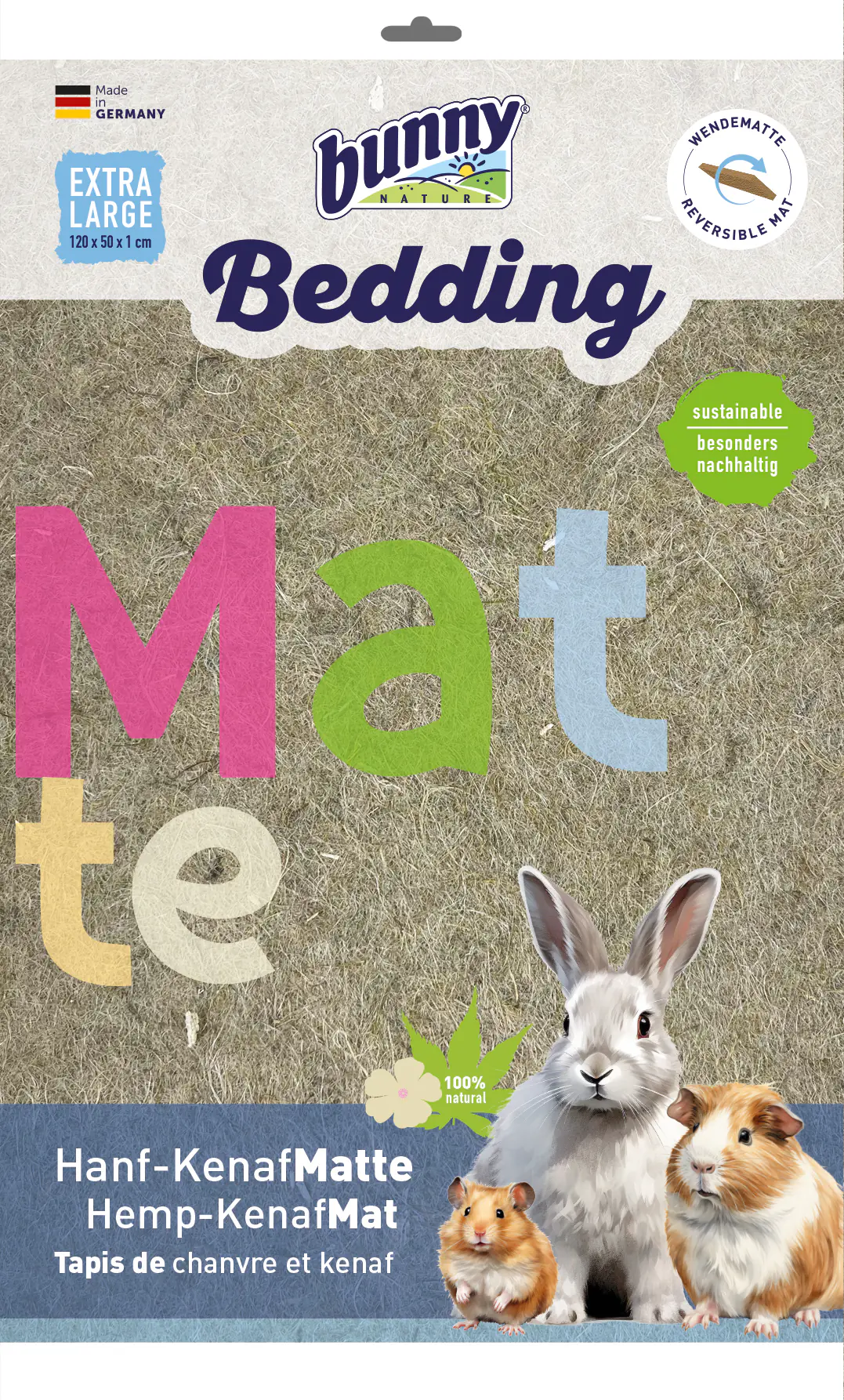 Bunny Nagereinstreu Hanf-Kenaf-Matte Extra Large 120 x 50 cm Bunny Nagereinstreu Hanf-Kenaf-Matte Extra Large 120 x 50 cm