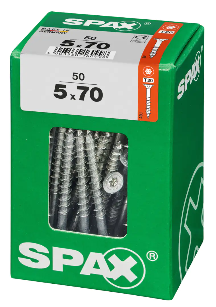 Spax Universalschrauben 5.0 x 70 mm TX 20 - 50 Stk. Spax Universalschrauben 5.0 x 70 mm TX 20 - 50 Stk.