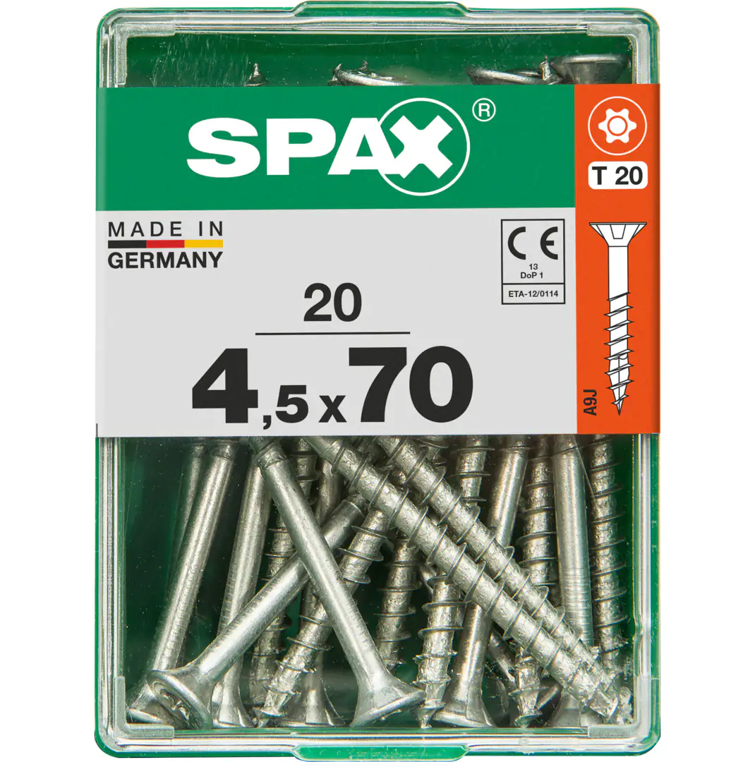 Spax Universalschrauben 4.5 x 70 mm TX 20 Senkkopf - 20 Stk. Spax Universalschrauben 4.5 x 70 mm TX 20 Senkkopf - 20 Stk.