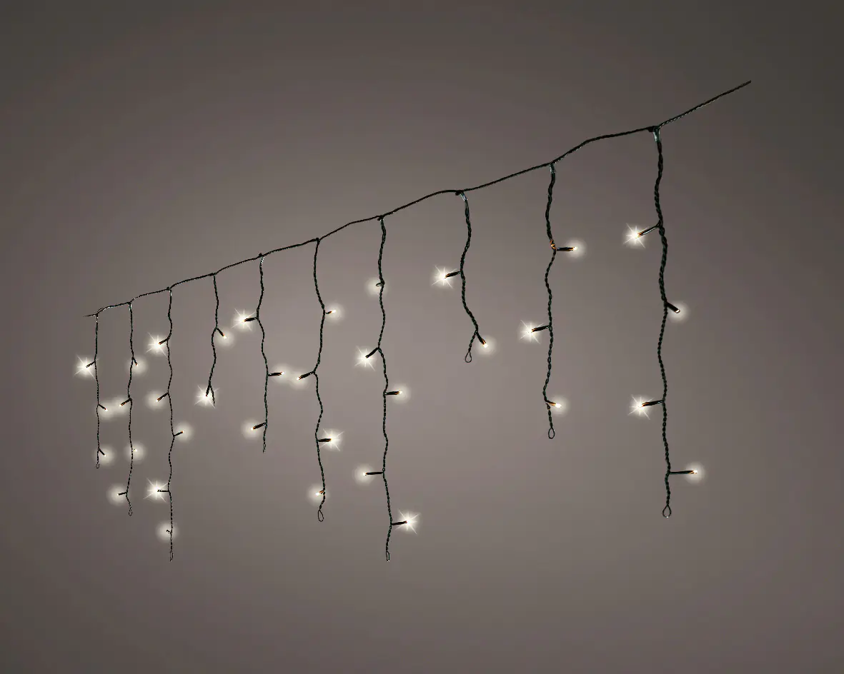 Kaemingk LED Lichtervorhang Icicle Lights 175 Lichter 7,5 m schwarz