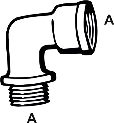 Cornat Winkel messing verchromt 1/2" Innen- und Außengewinde