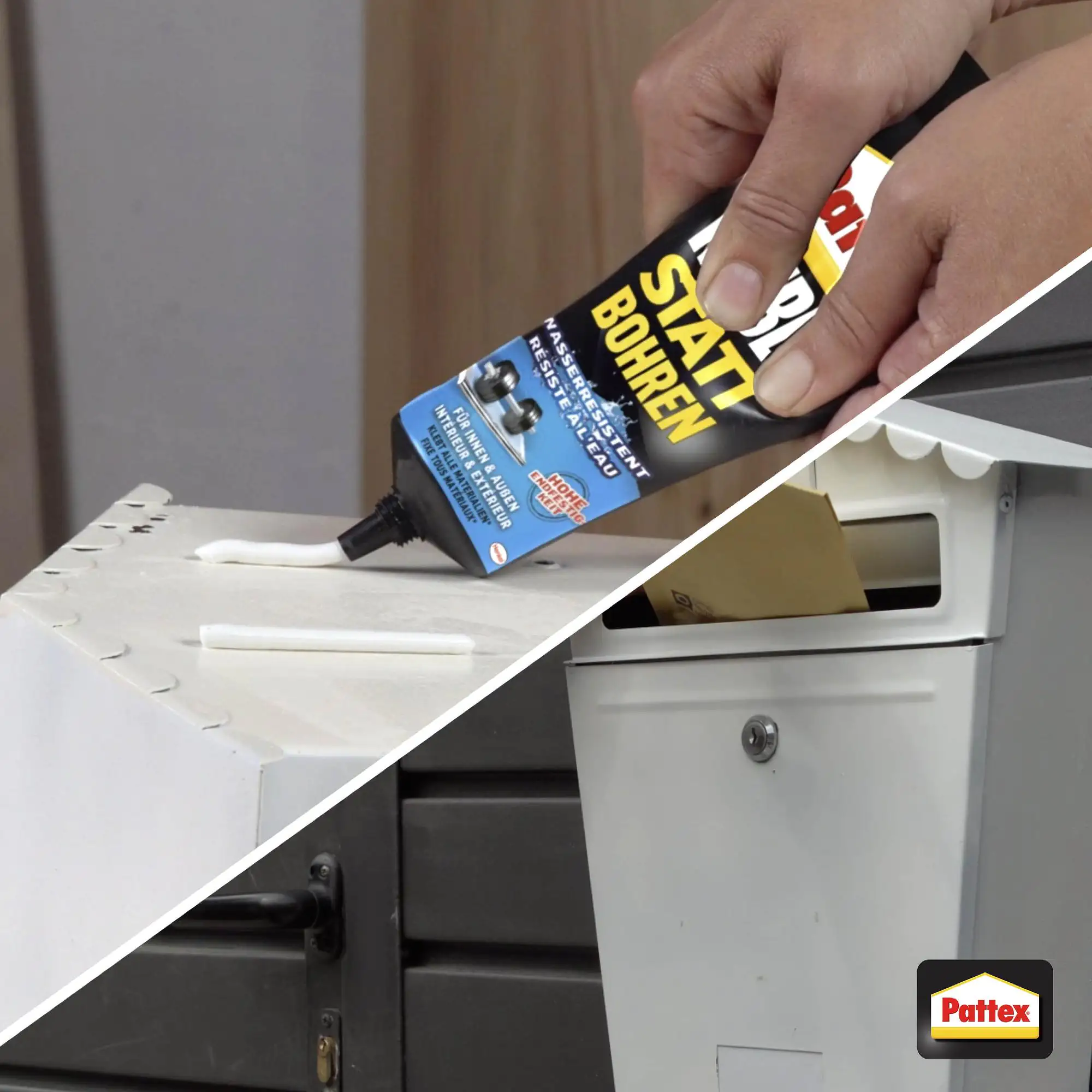 Pattex Montagekleber Kleben statt Bohren Wasserresistent 340 g Tube, weiß