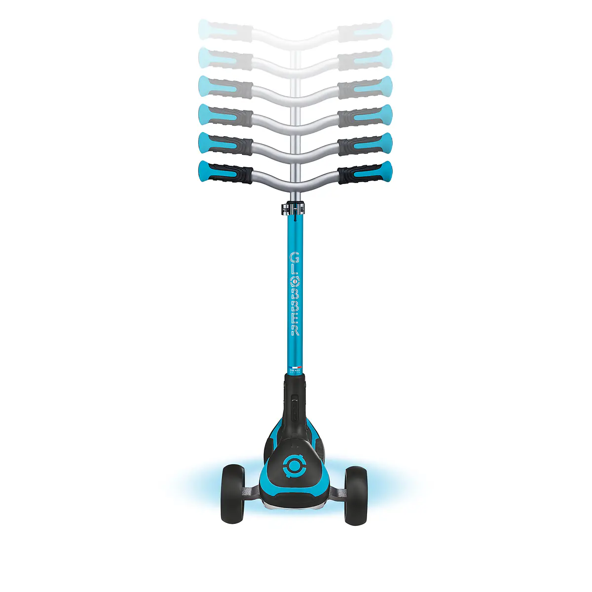 Globber Scooter für Kinder mit Leuchtrollen Ultimum Lights blau