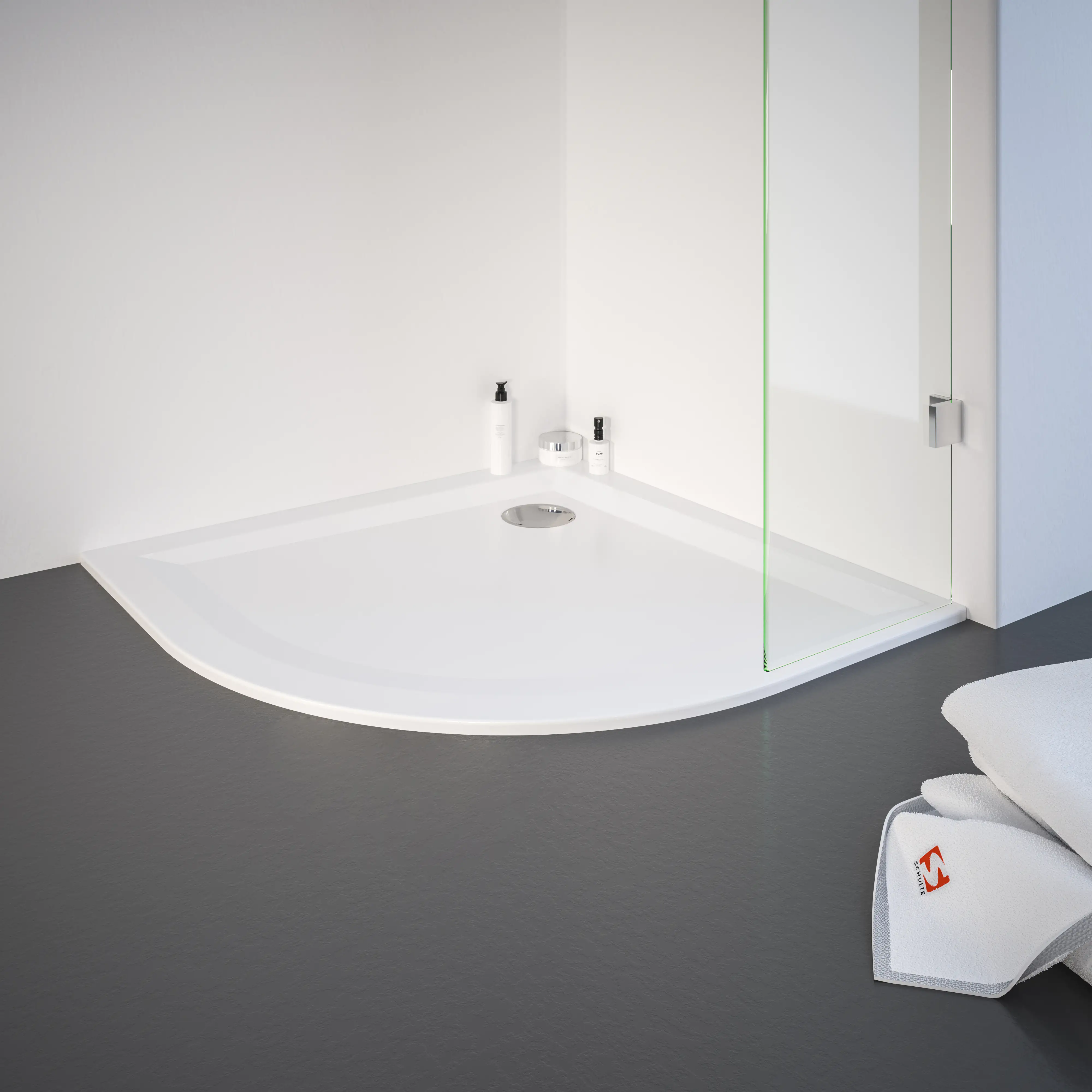 Schulte Viertelkreisdusche Duschwanne 80 x 80 x 185 cm Kristall/Trend