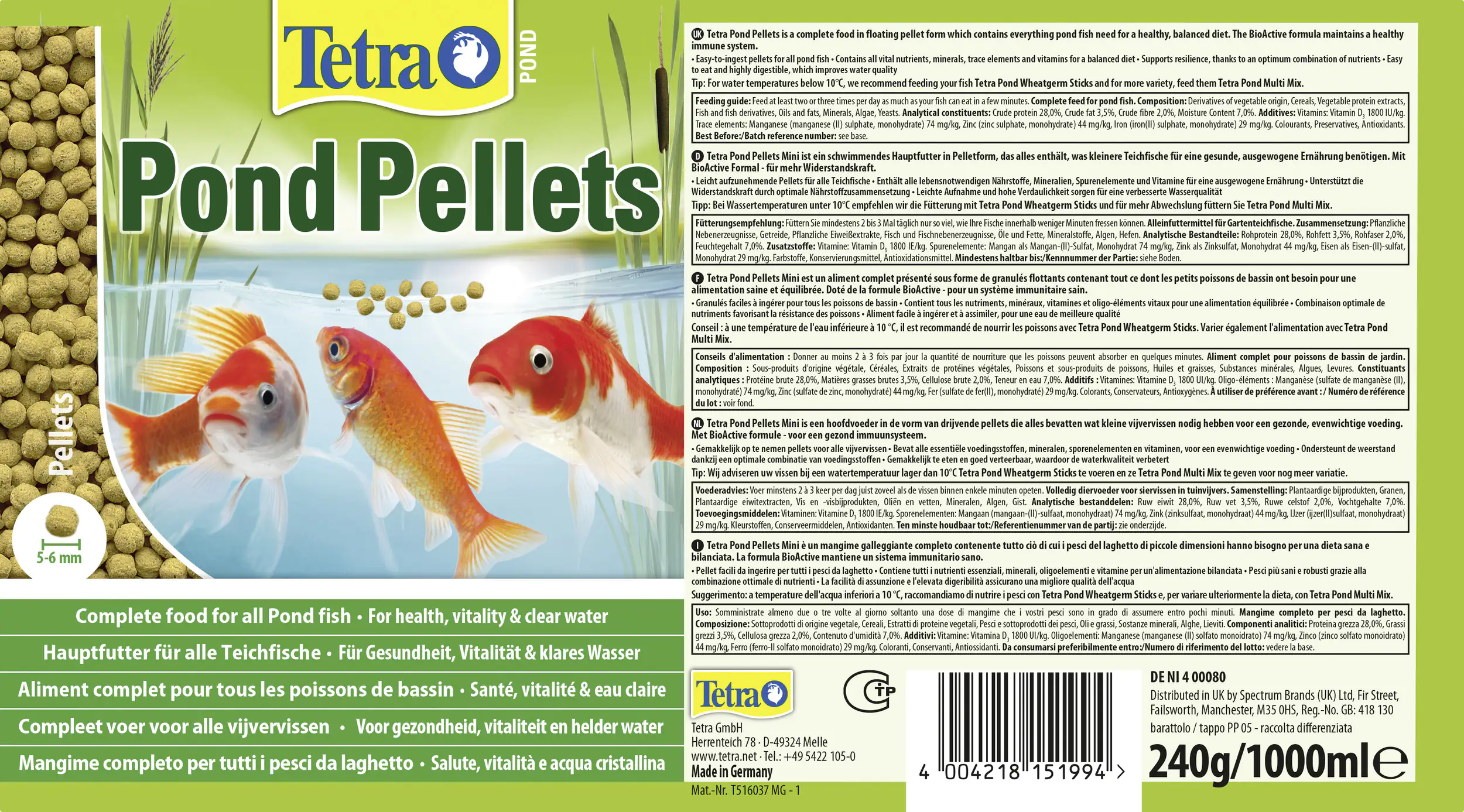 Tetra Pond Pellets 1 L Tetra Pond Pellets 1 L