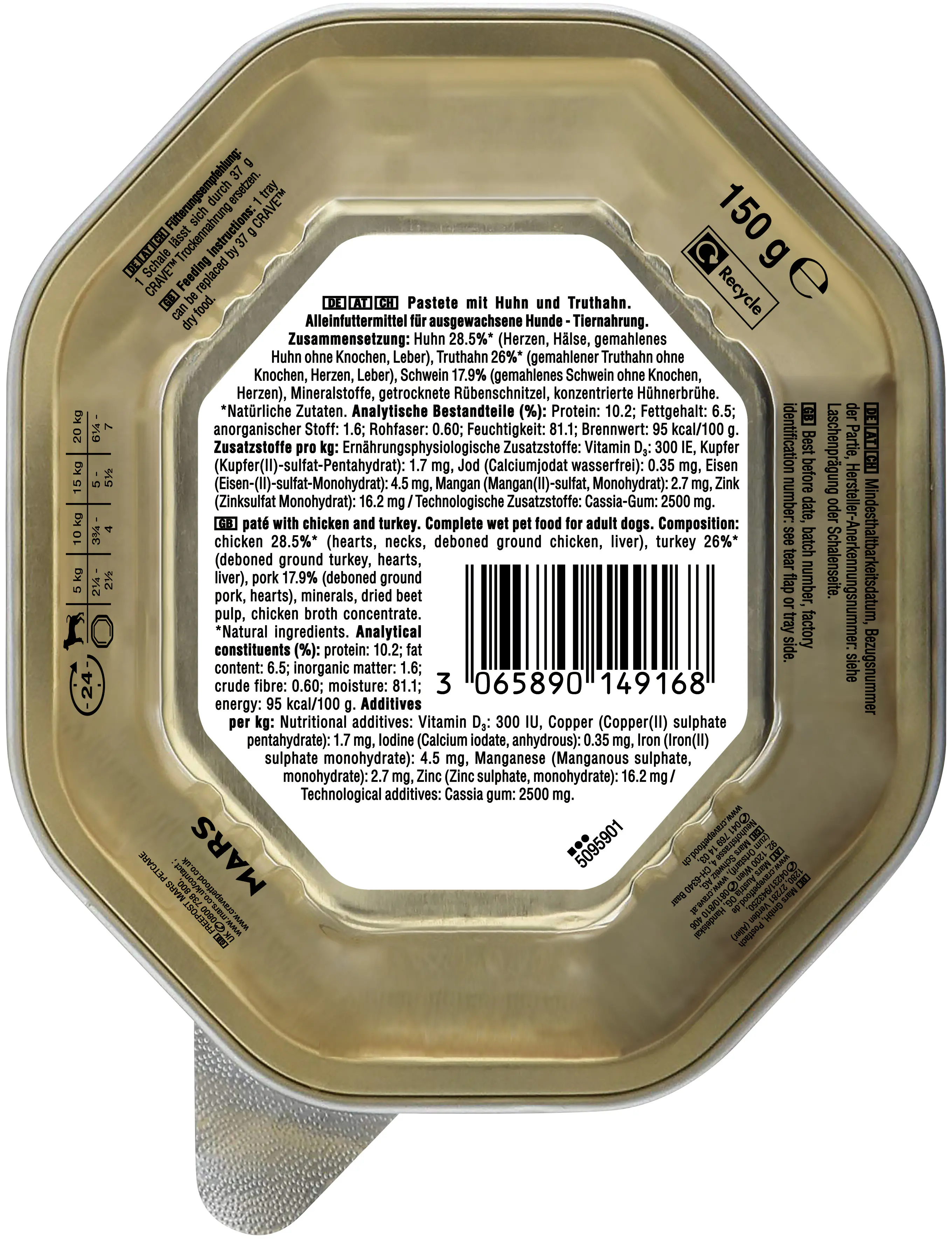 Crave Hundenassfutter Adult 150 g Huhn & Truthahn