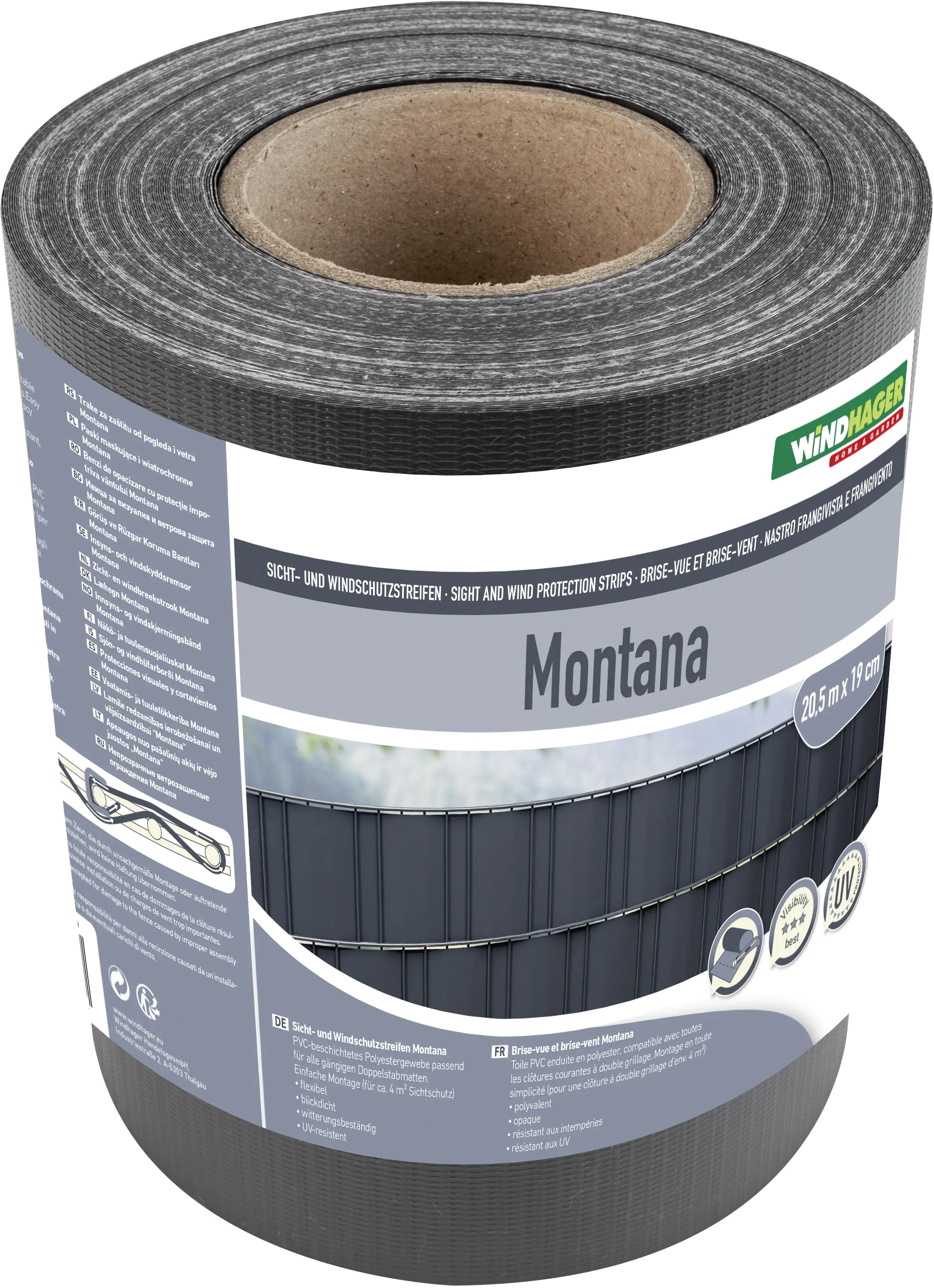 Windhager Sichtschutzstreifen Montana 20,5 m, anthrazit