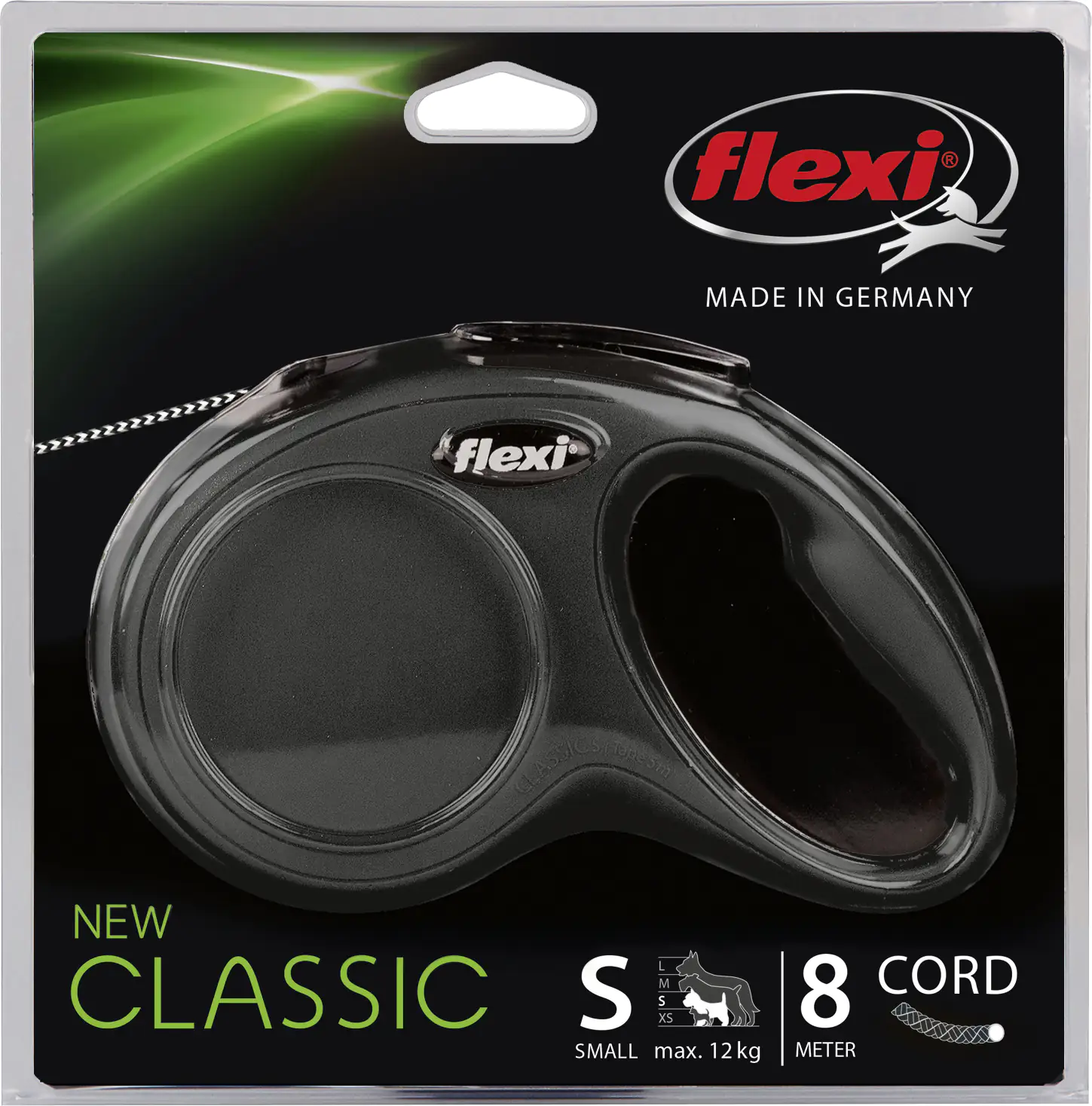 Flexi Hundeleine New Classic S schwarz, Seil