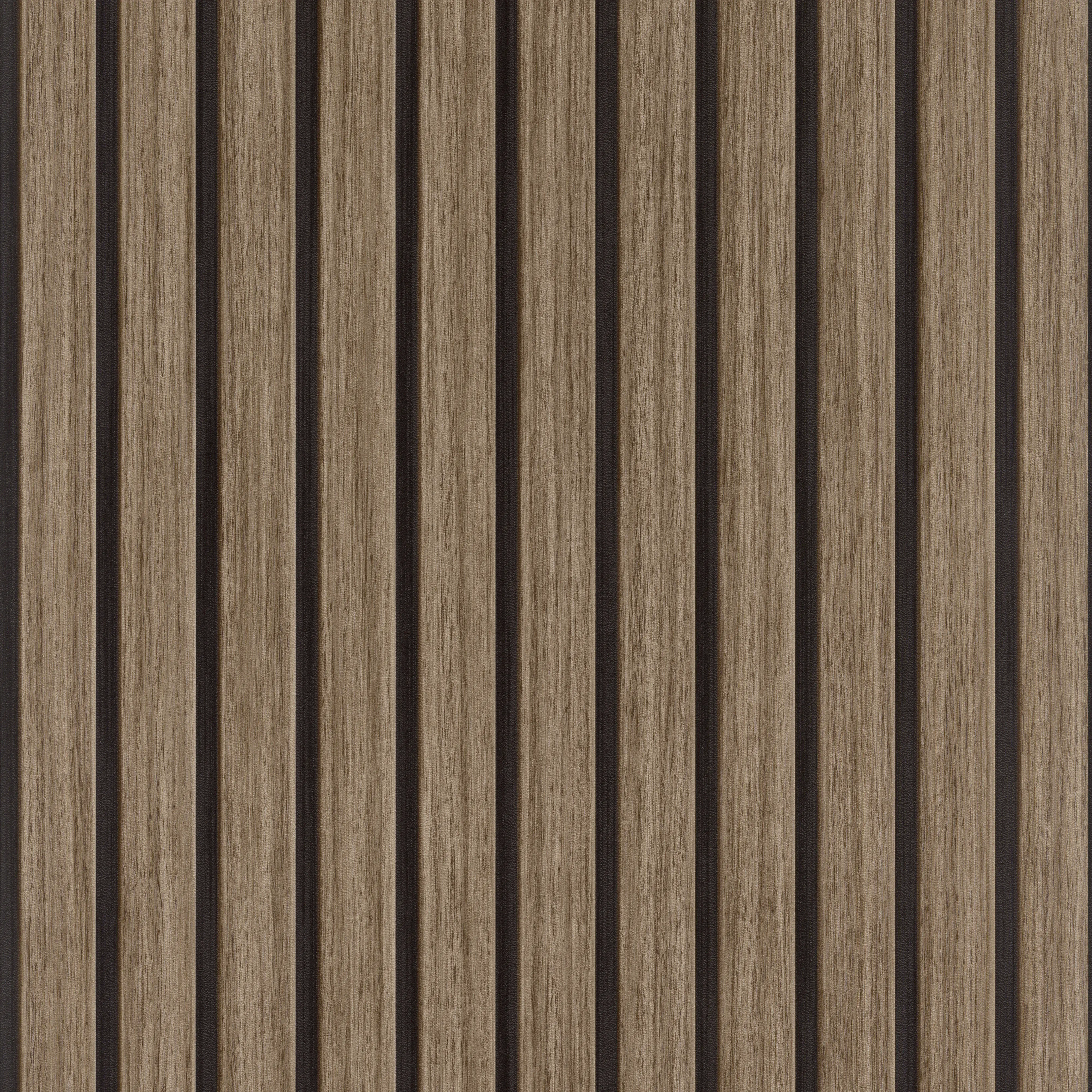 Tesa x Rasch selbstklebende Tapete Echo Akustikpaneele holzbraun 6 x 0,53 m 