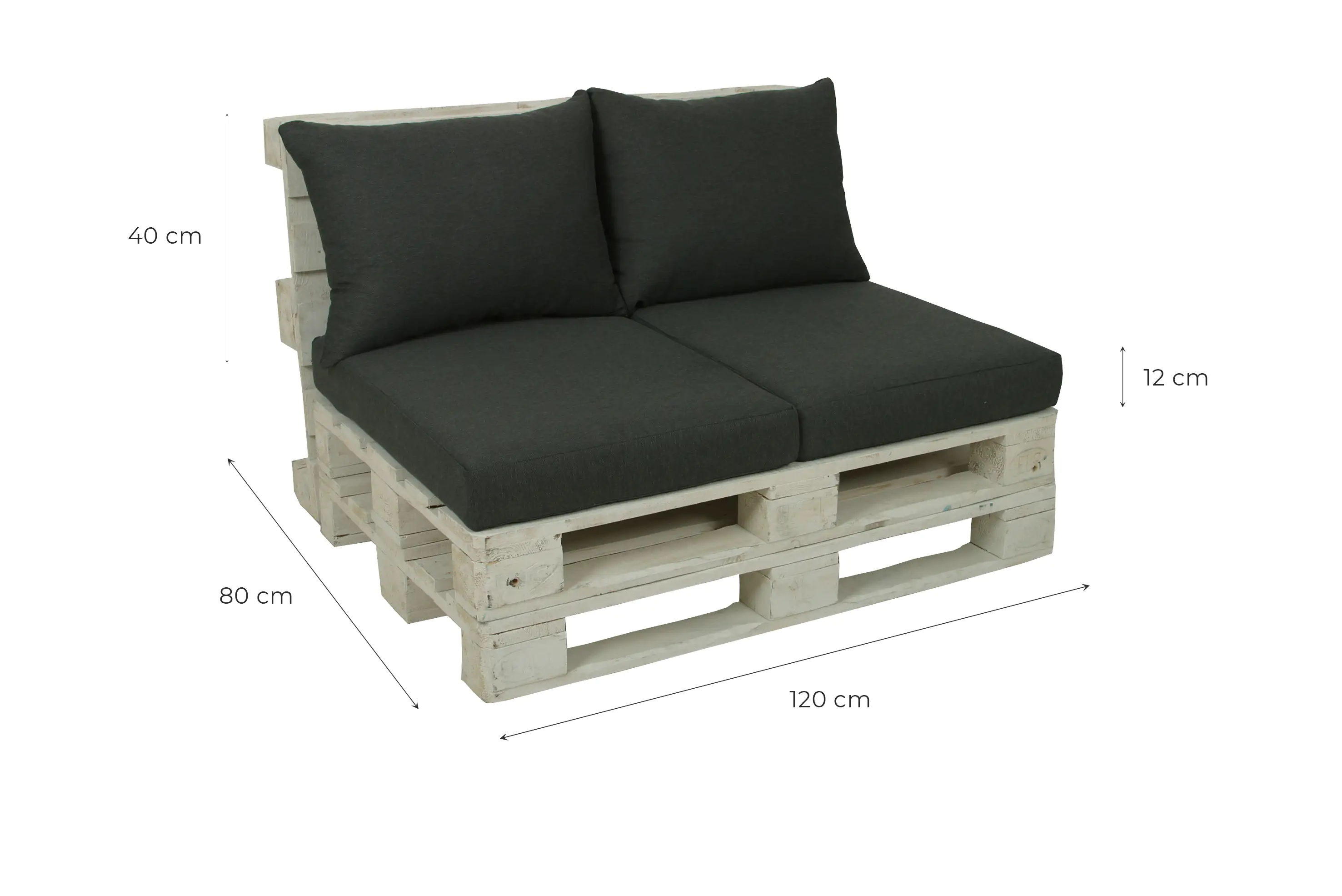 Go-De Loungekissen-Set 80 x 60 x 12 cm, anthrazit Go-De Loungekissen-Set 80 x 60 x 12 cm, anthrazit