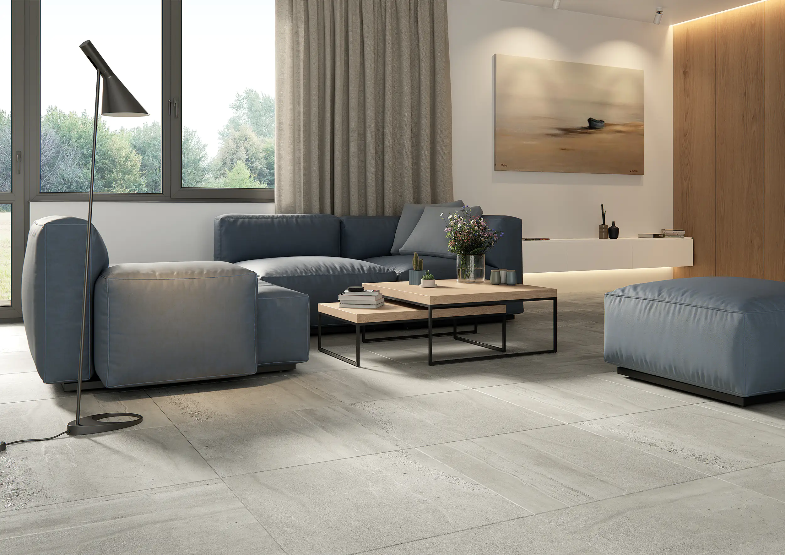 Bodenfliese Feinsteinzeug Harlem 60 x 60 cm grau