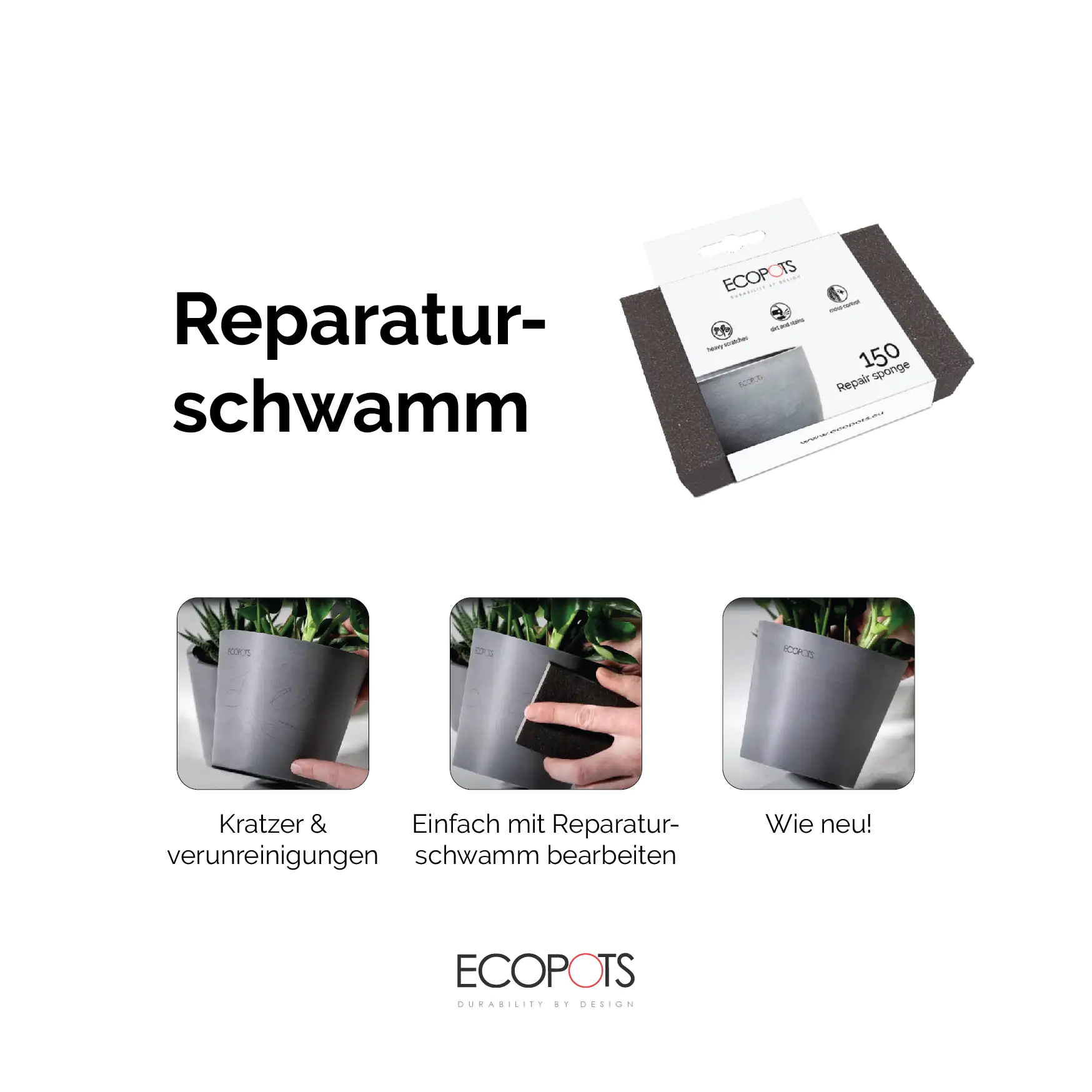 Ecopots Reparaturschwamm für Ecopotstöpfe