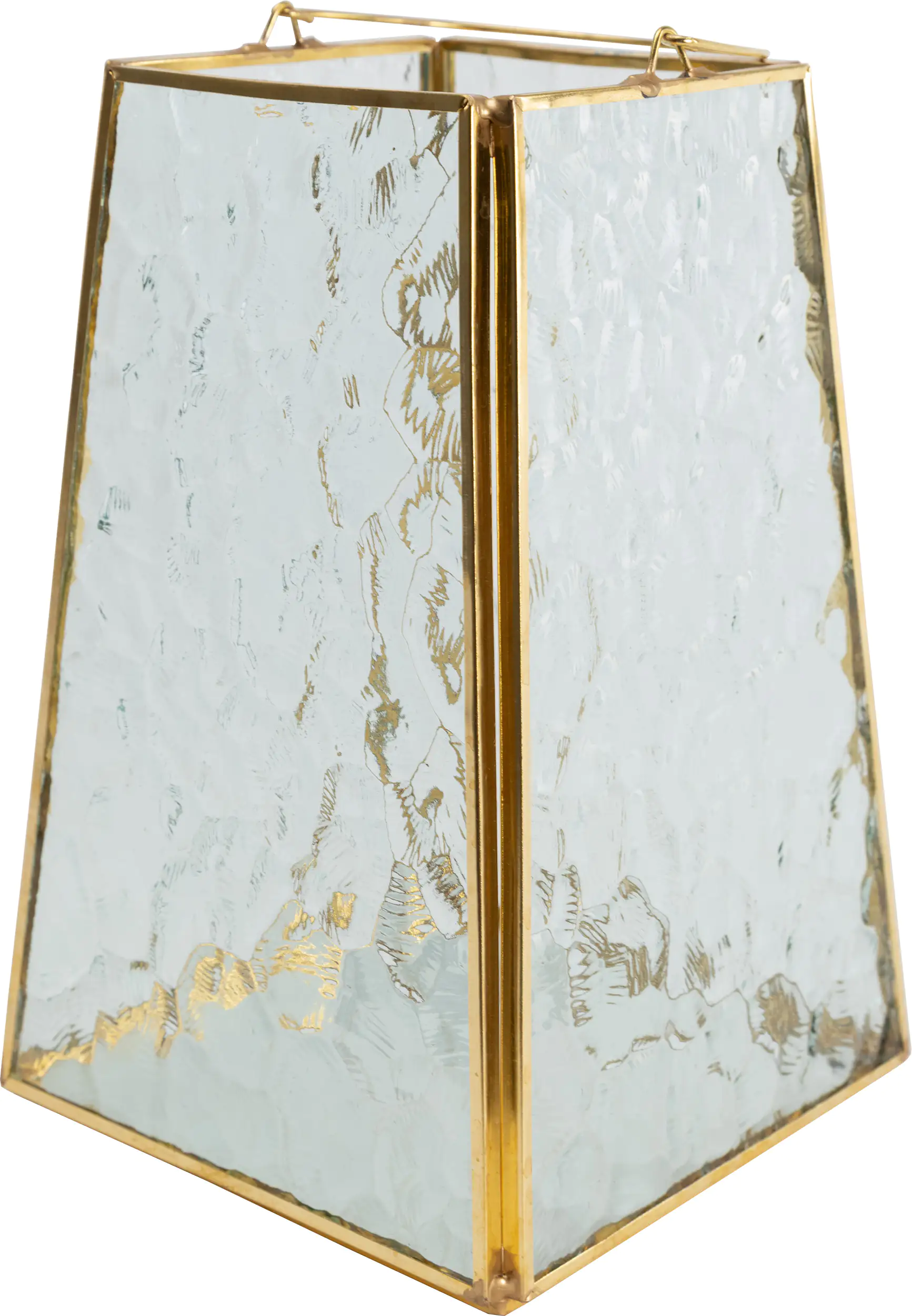 4333692386517_02 TrendLine Laterne Glas-Metall 22 x 14 cm gold