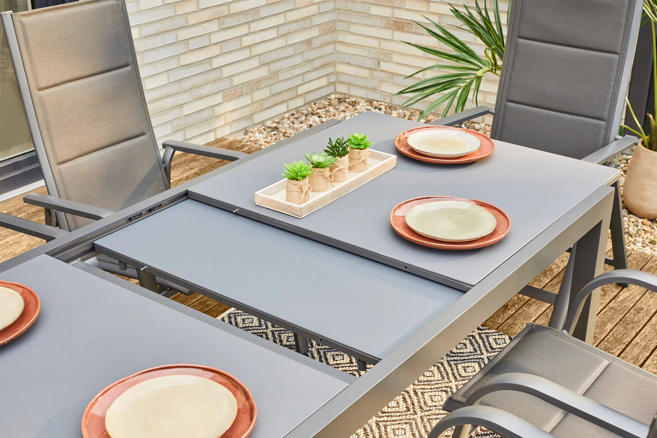 Primaster Gartentisch Fano 160/210 x 90 x 74 cm, rechteckig, anthrazit