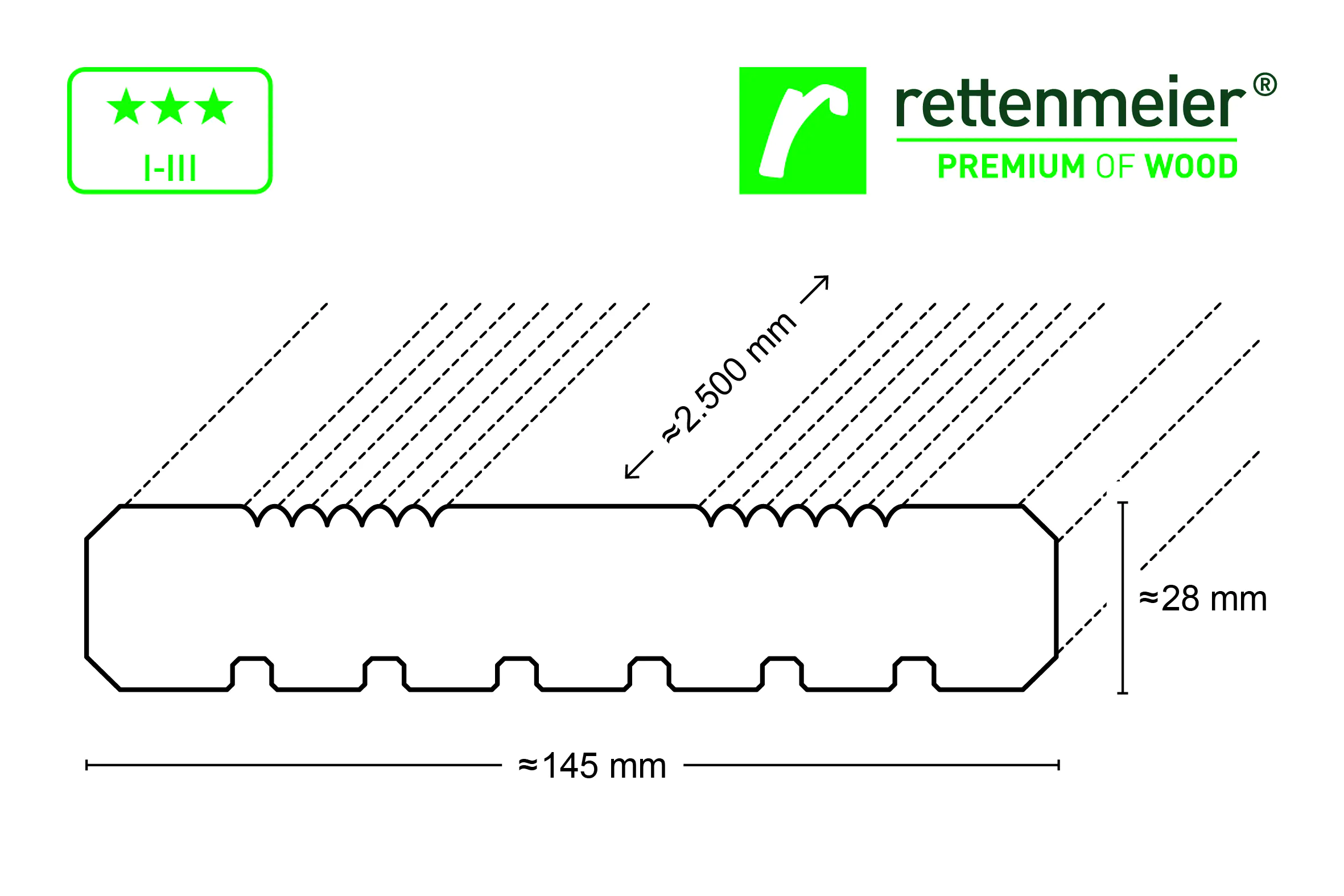 Rettenmeier Terrassendiele KDI grau 250 x 14,5 x 2,8 cm Rettenmeier Terrassendiele KDI grau 250 x 14,5 x 2,8 cm