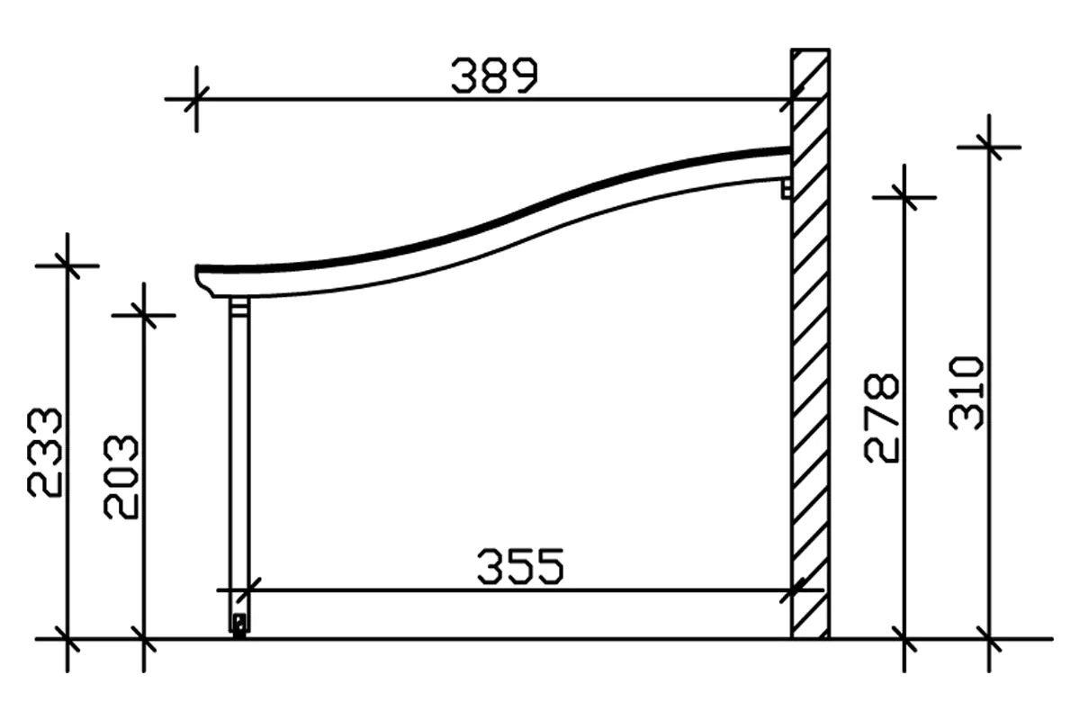 SKAN HOLZ Terrassenüberdachung Venezia 541 x 389 cm, Leimholz, natur