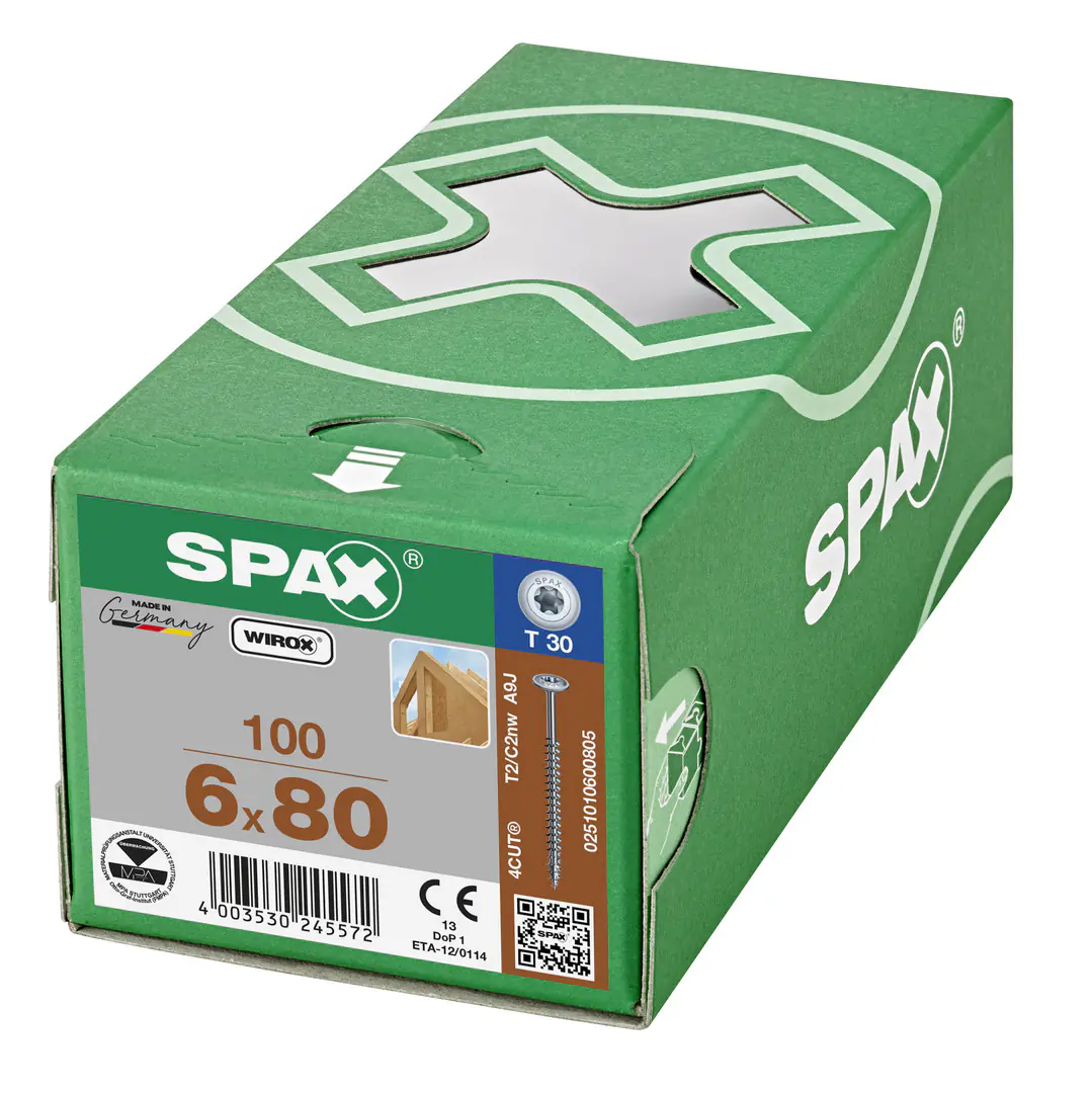 Spax Holzbauschrauben 6.0 x 80 mm TX 30 - 100 Stk.