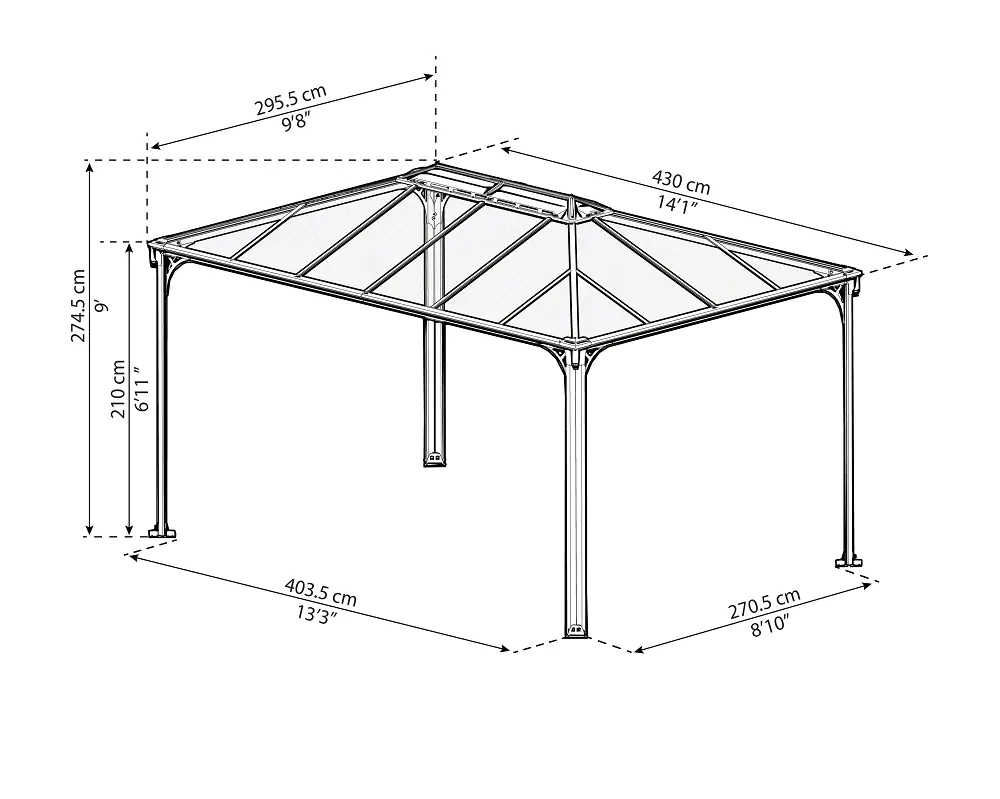 Canopia Pavillon Martinique 430 x 296 cm, grau Canopia Pavillon Martinique 430 x 296 cm, grau