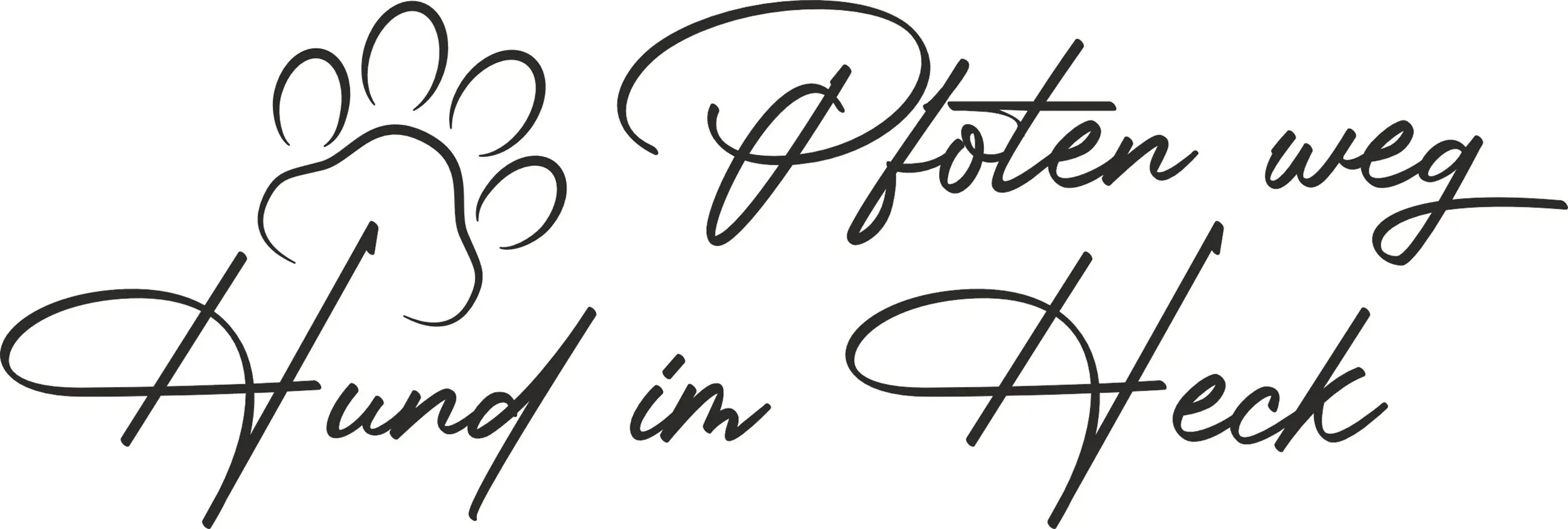 Hermann Schütz Autoaufkleber Pfoten weg - Hund im Heck 7 x 21 cm  Hermann Schütz Autoaufkleber Pfoten weg - Hund im Heck 7 x 21 cm