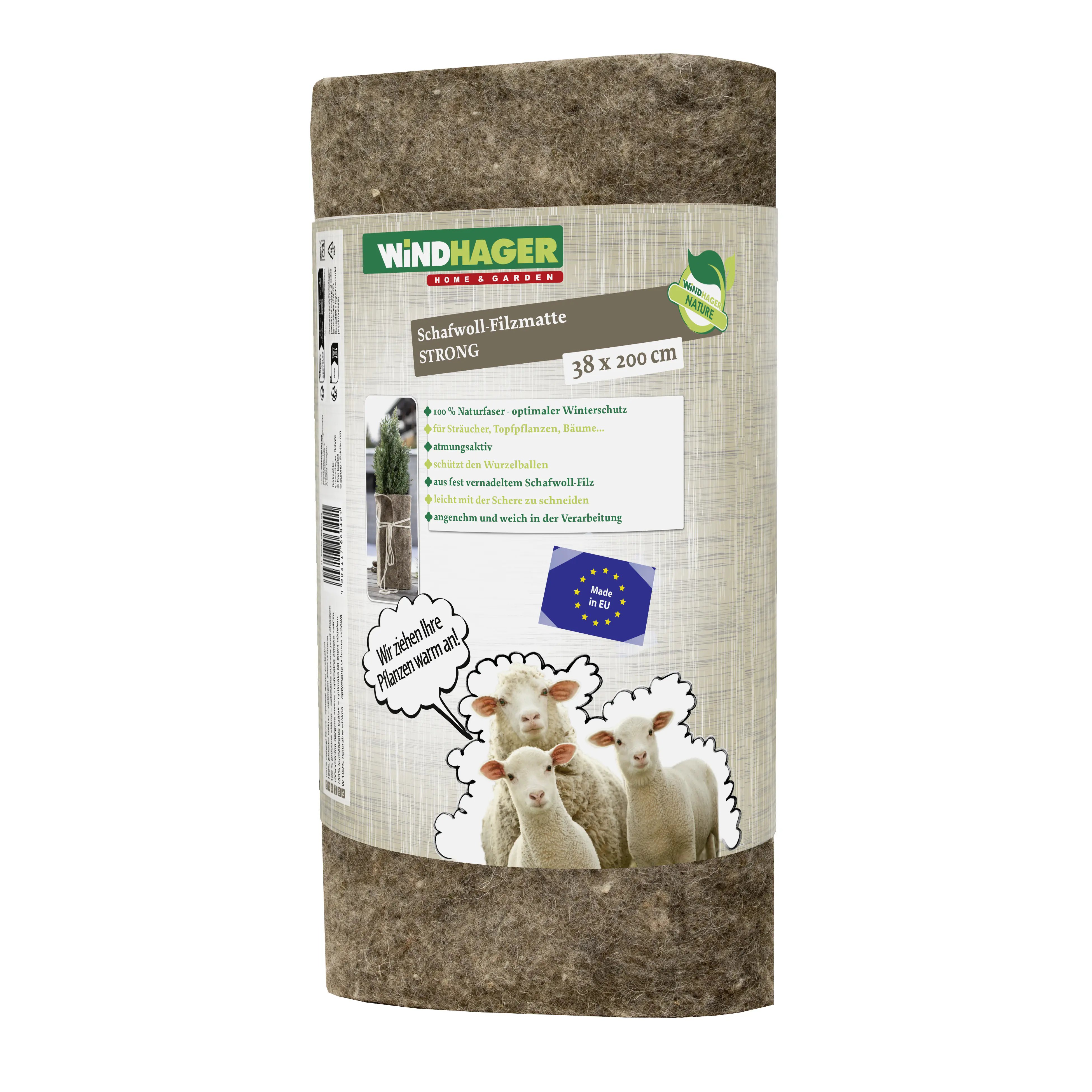 Windhager Schafwoll-Filzmatte grau 2 x 0,5 m
