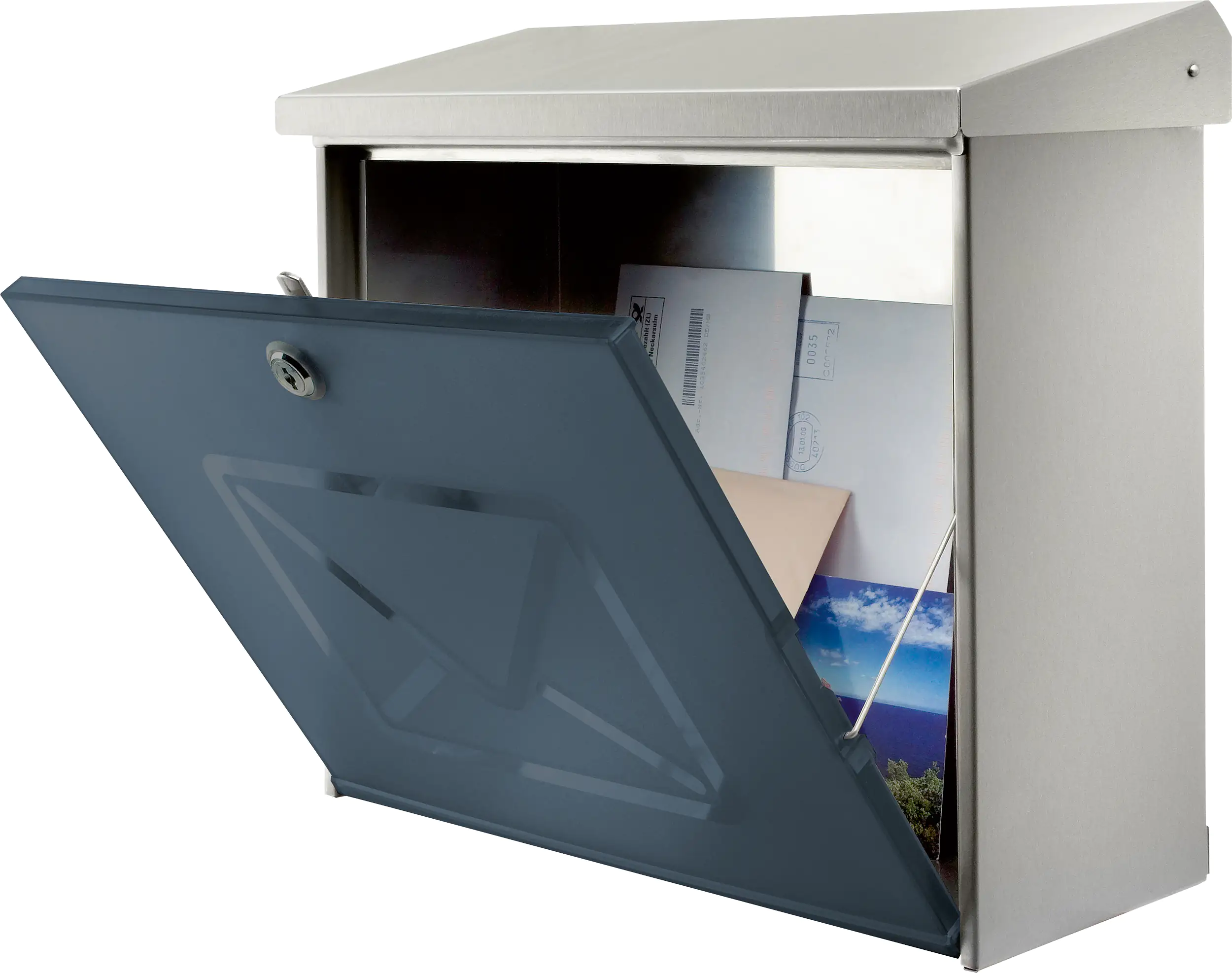 4003482144305_01 Burg Wächter Briefkasten Lucca 3713 Ni 34 x 38 x 14.8 cm