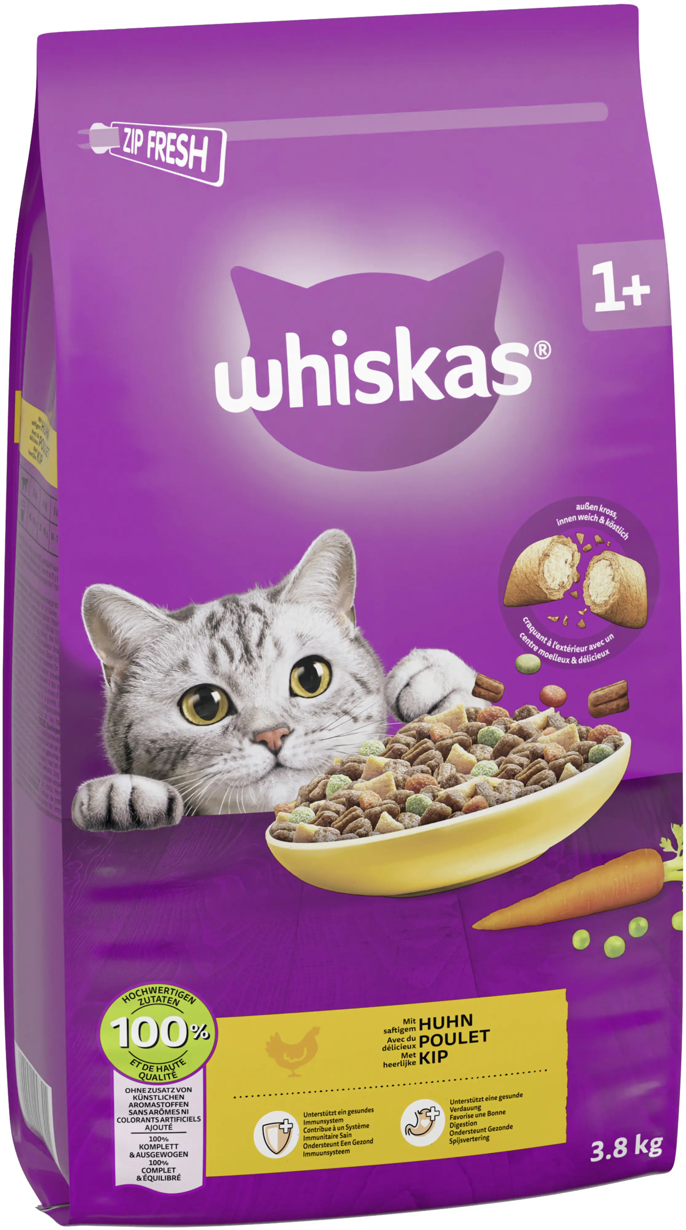 Whiskas Katzenfutter Adult 1+ mit Huhn 3,8 kg