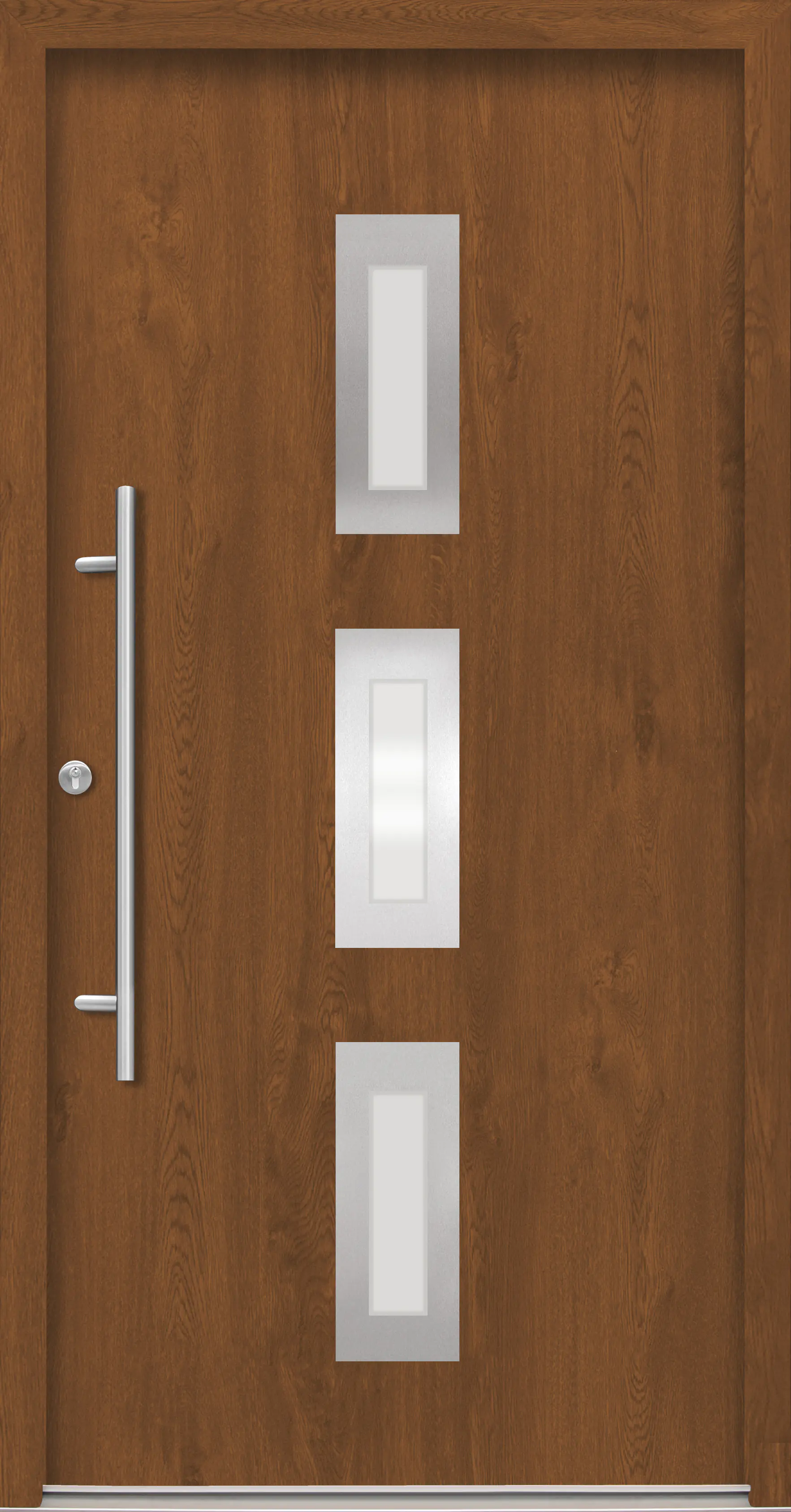 Splendoor Haustür Passivedoor Premium B02 Golden Oak DIN Links 110 x 210 cm