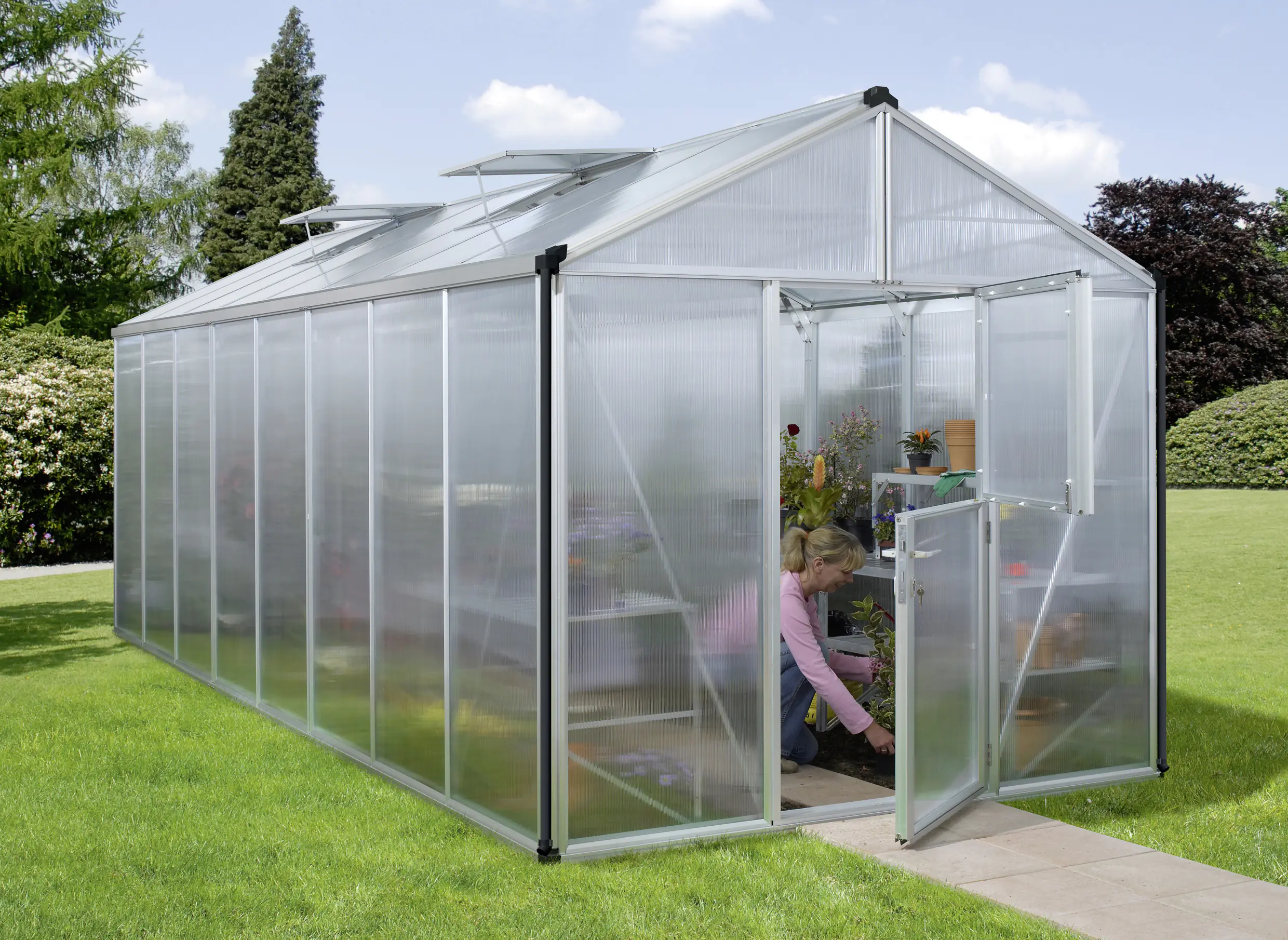 Vitavia Gewächshaus Zeus 15700 266 x 622 cm 10 mm Hohlkammerplatten