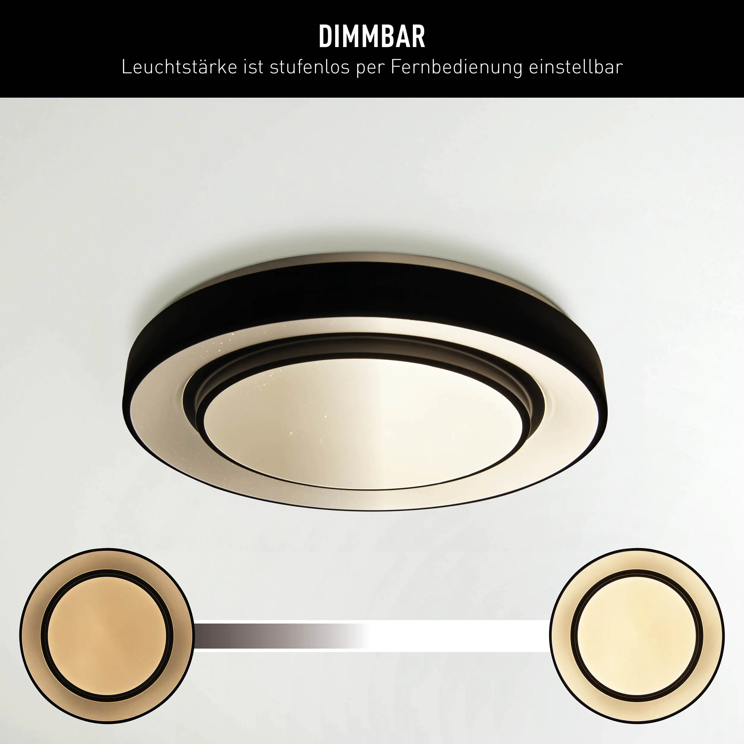 Light&More LED Deckenleuchte Monterey 45W Ø 47,5 cm, schwarz